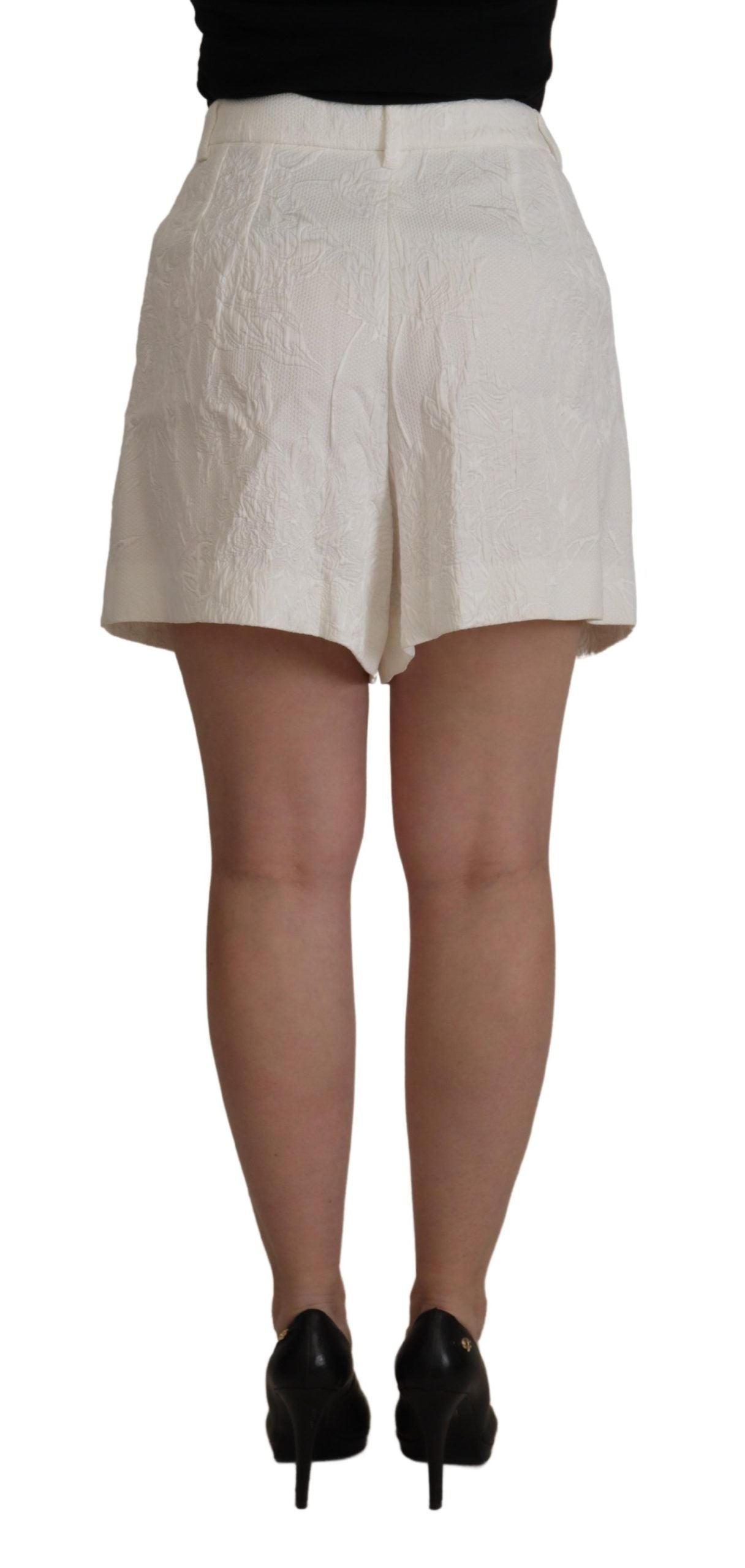 Witte katoenen culotte shorts met hoge taille