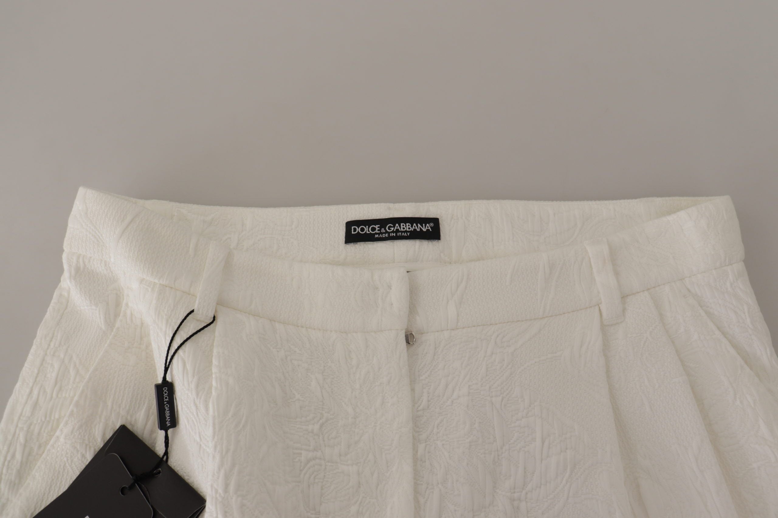 Witte katoenen culotte shorts met hoge taille