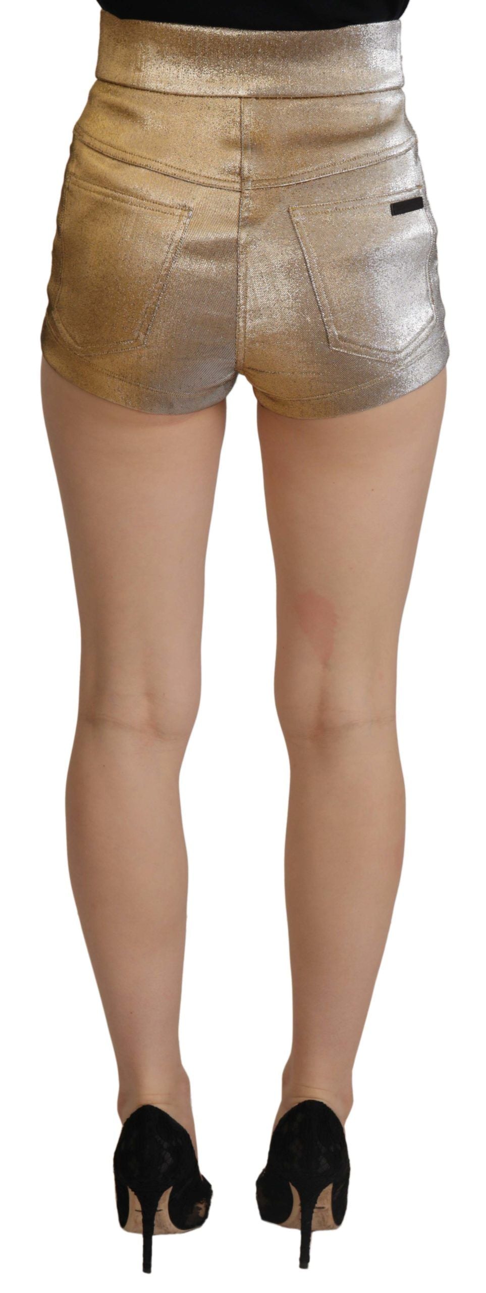 Goudkleurige glittershorts van katoenmix