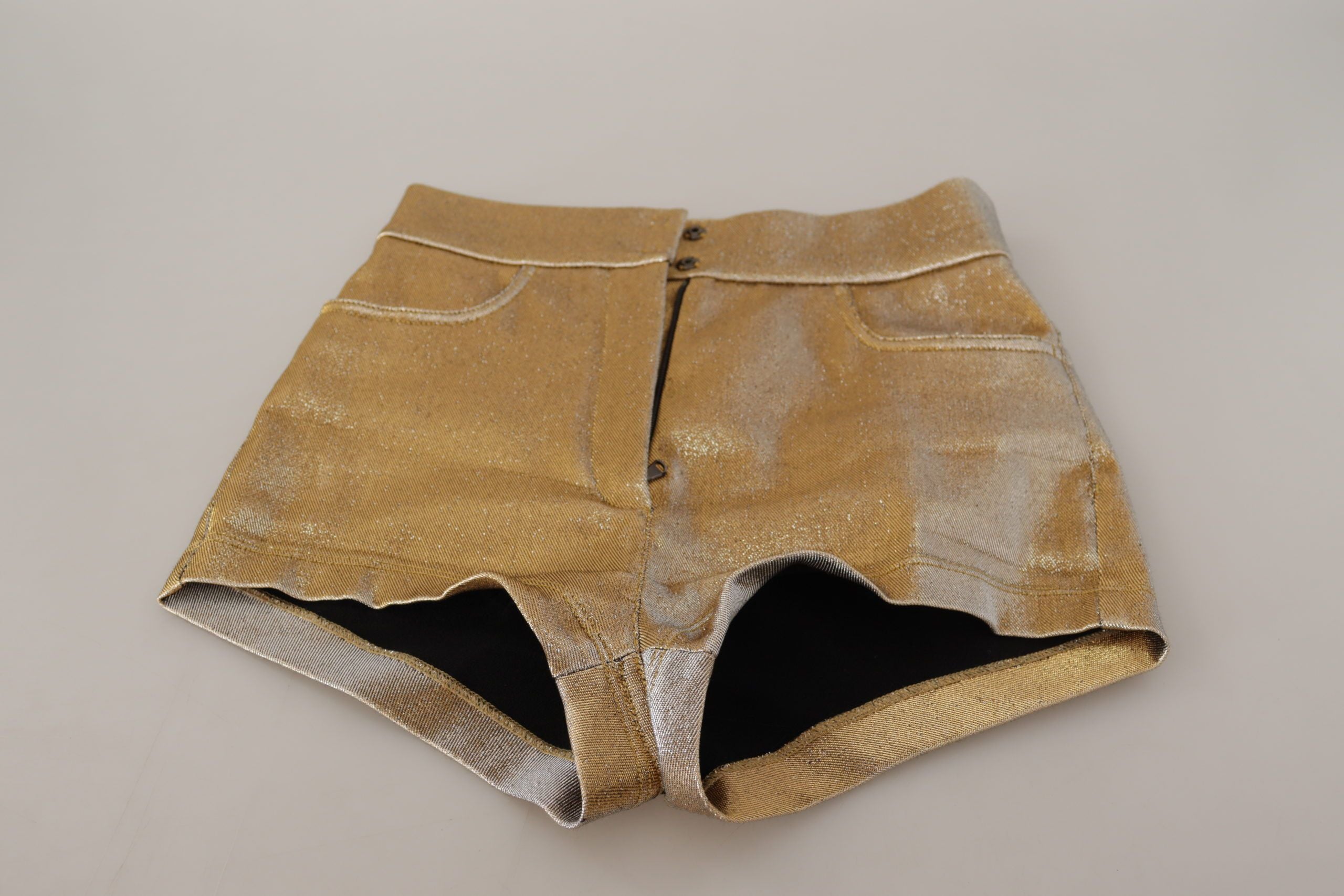 Goudkleurige glittershorts van katoenmix