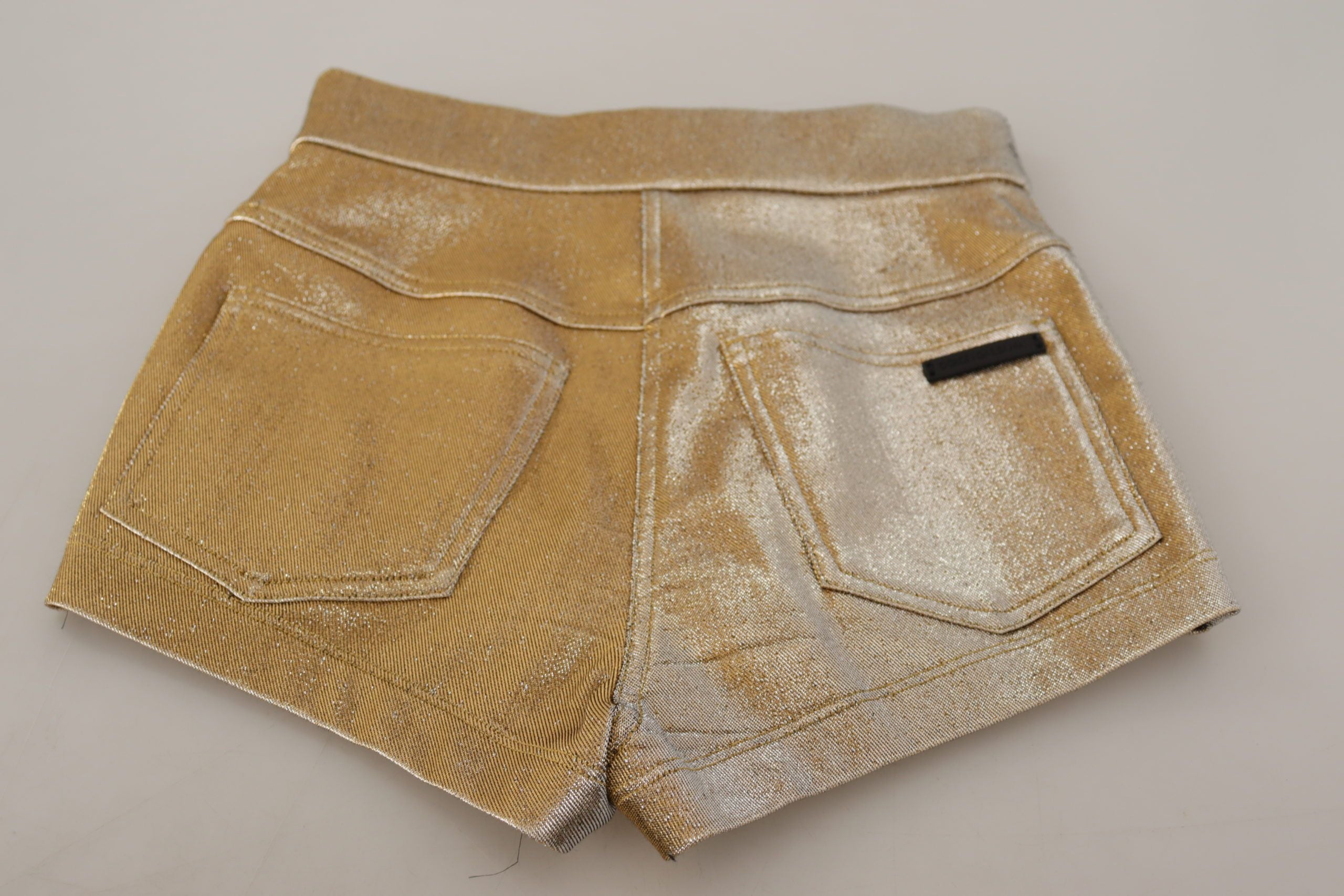 Goudkleurige glittershorts van katoenmix