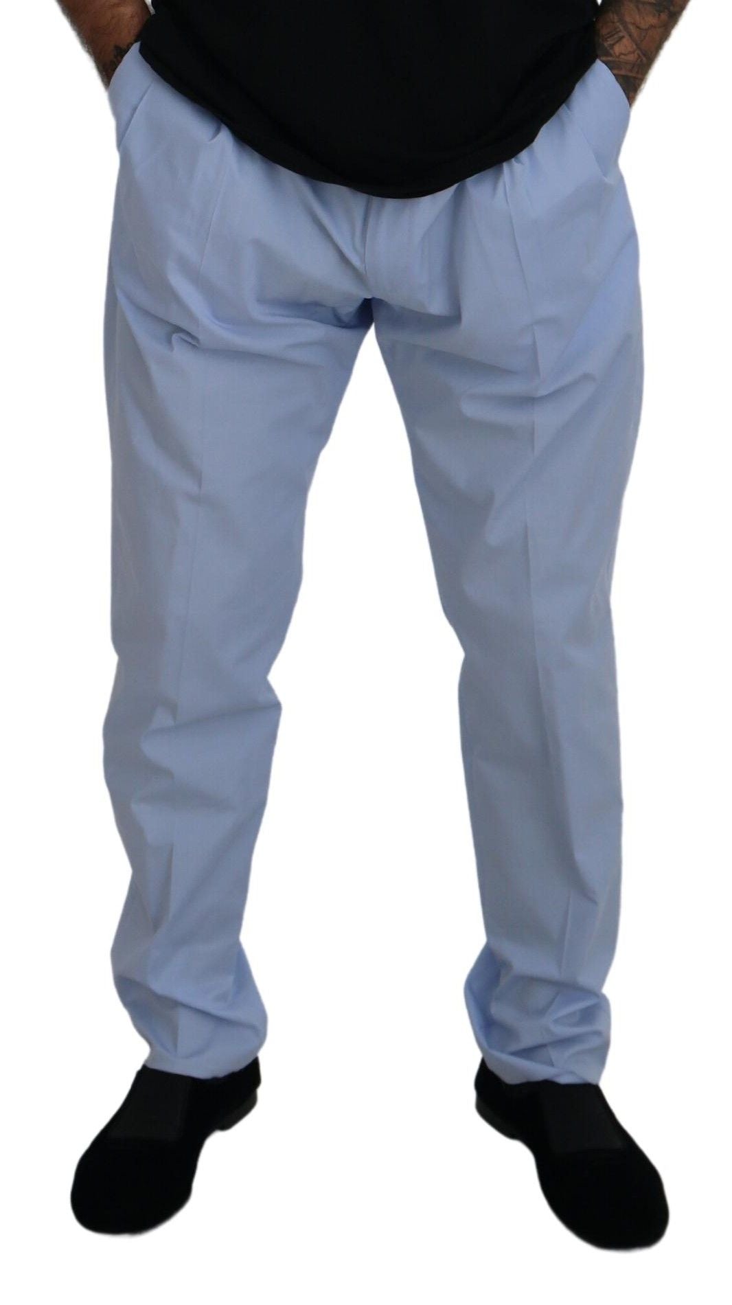 Blauwe katoenen stretchbroek Chino's