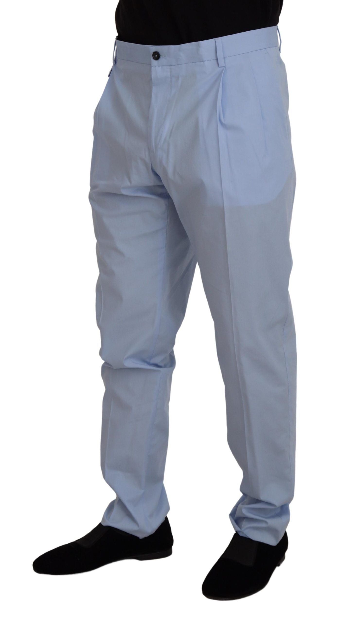 Blauwe katoenen stretchbroek Chino's