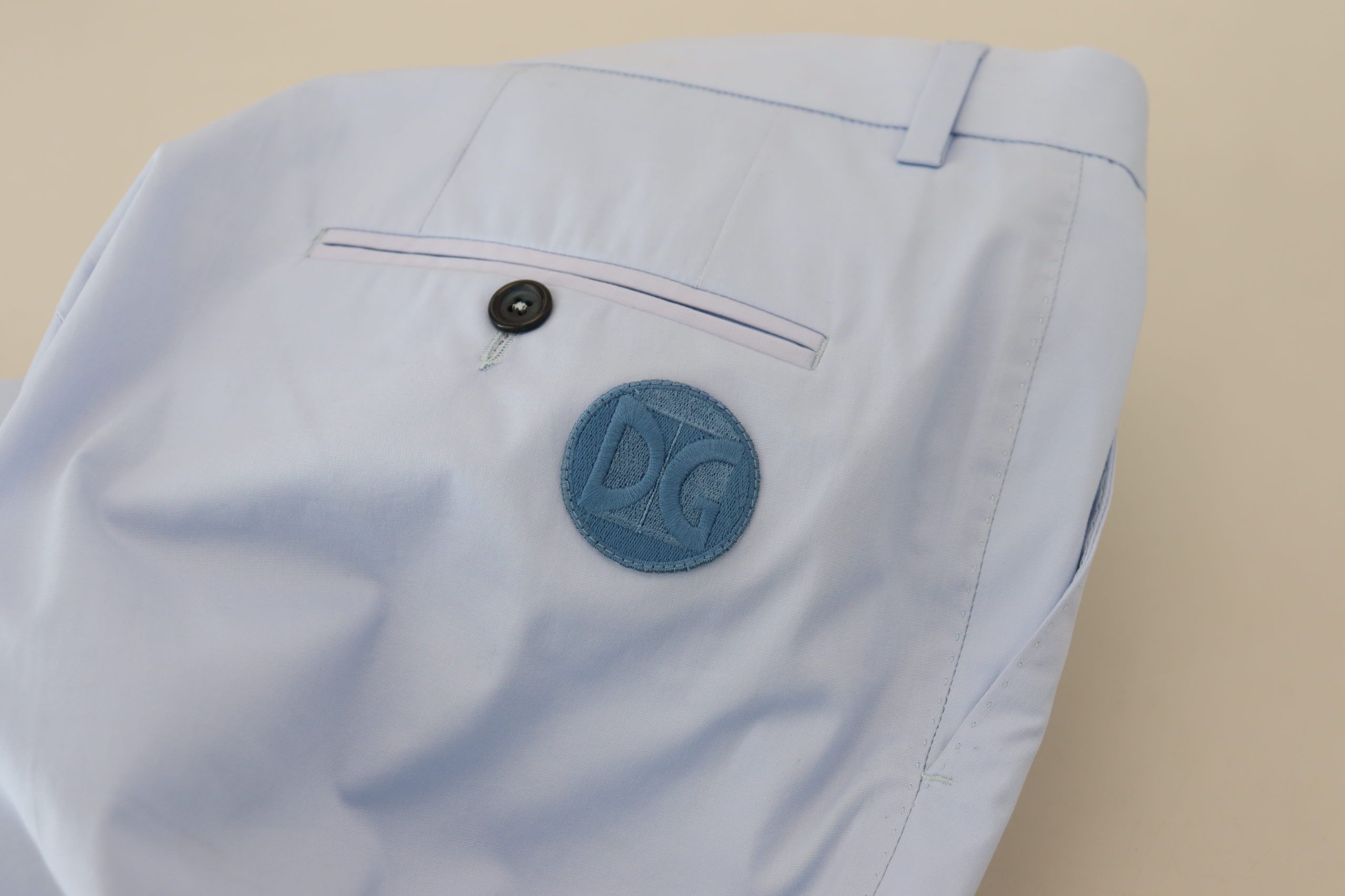 Blauwe katoenen stretchbroek Chino's