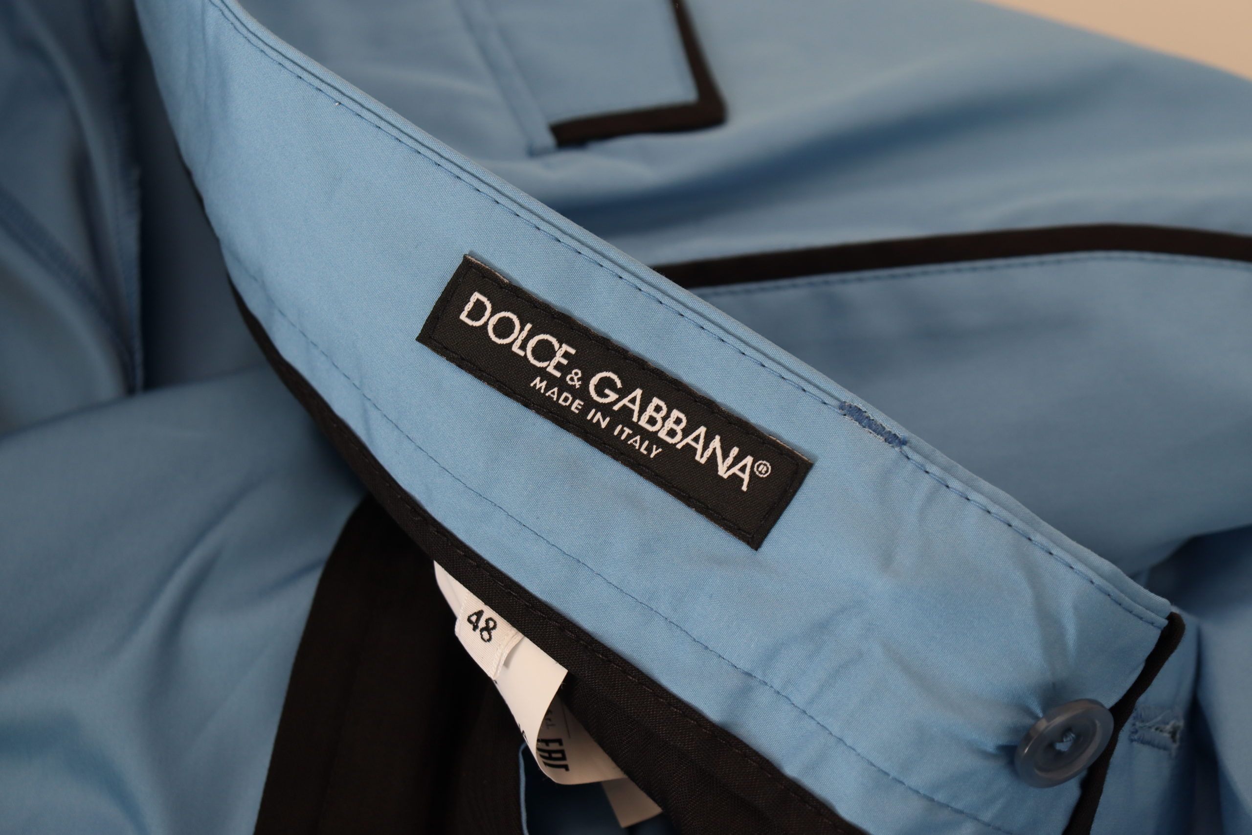 Blauwe katoenen zijden broek Chino's