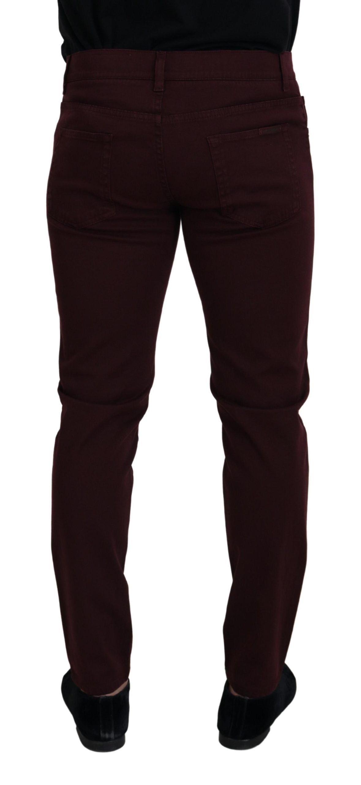 Bordeaux katoenen stretch gouden denim jeans