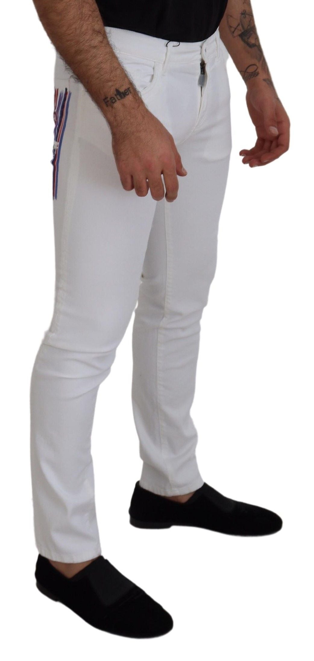 Witte, slanke, skinny stretch katoenen denim jeans