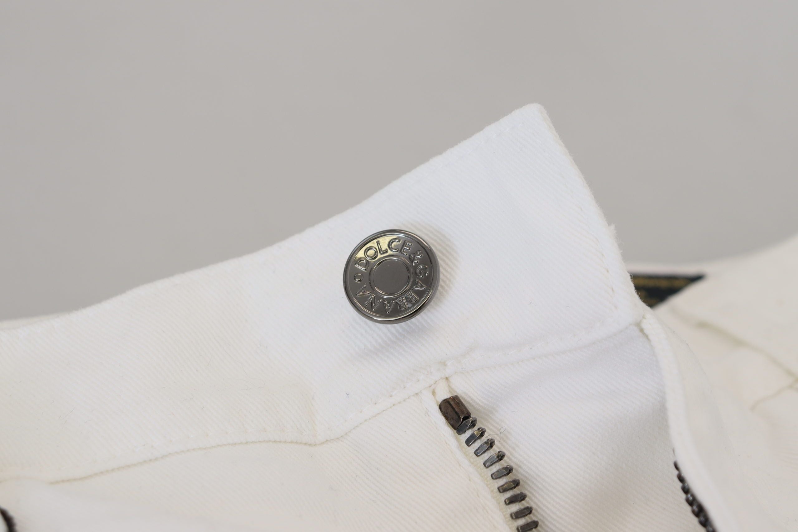Witte, slanke, skinny stretch katoenen denim jeans