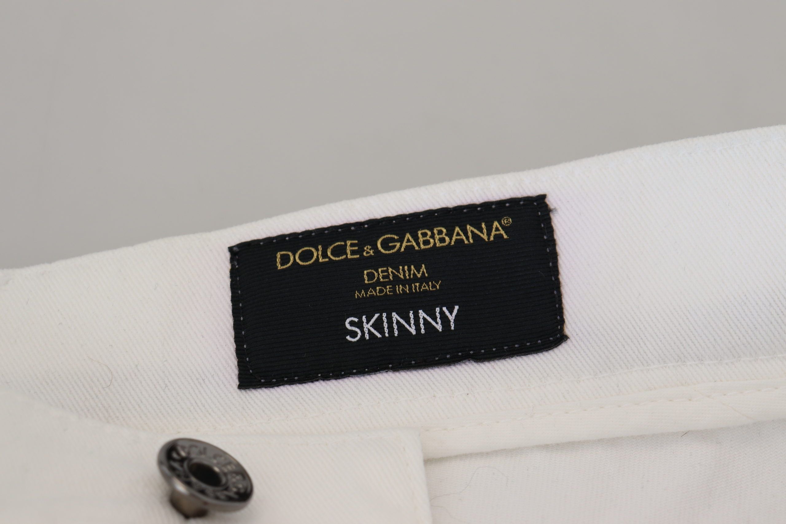Witte, slanke, skinny stretch katoenen denim jeans