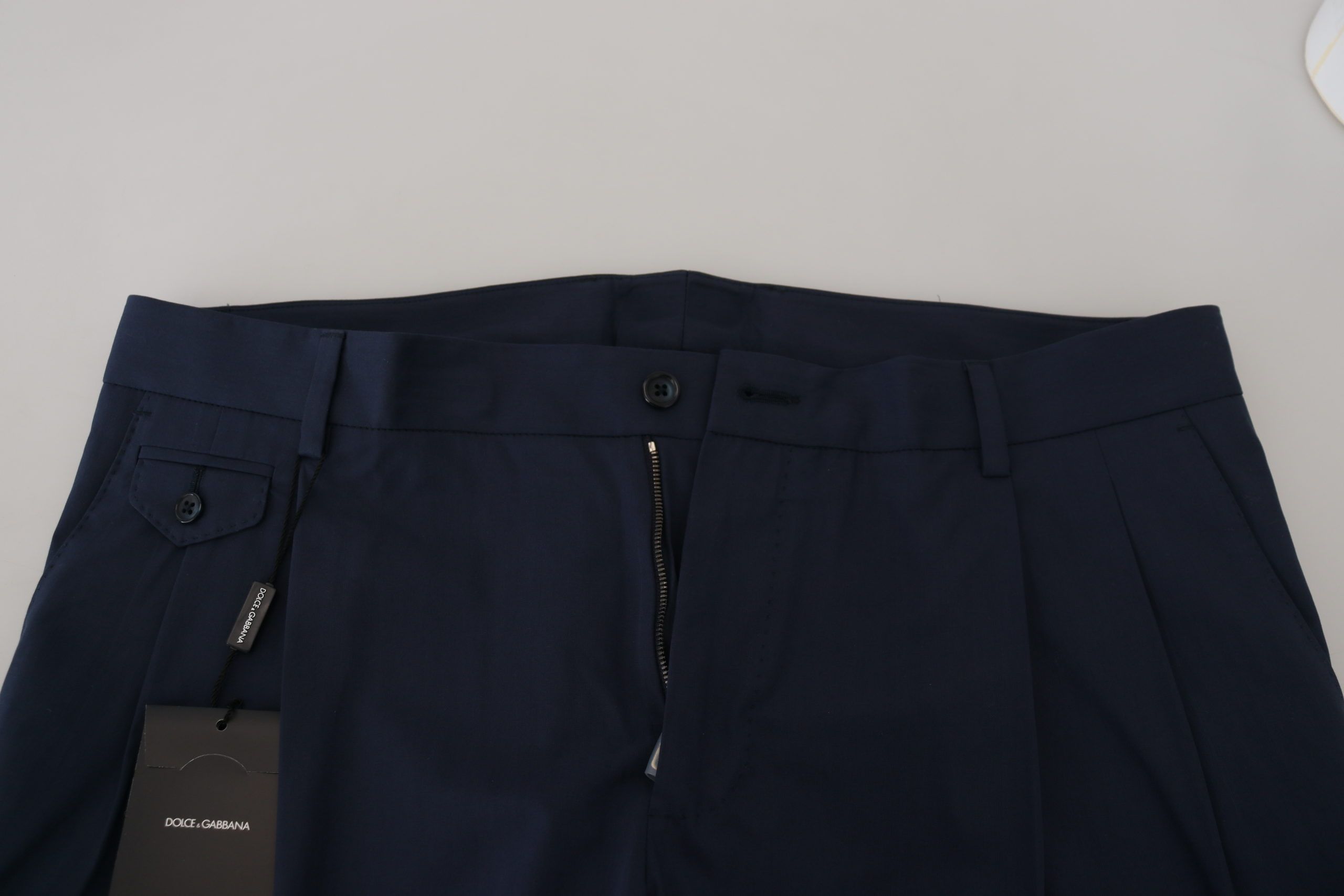 Blauwe katoenen slim-fit broeken Chino's