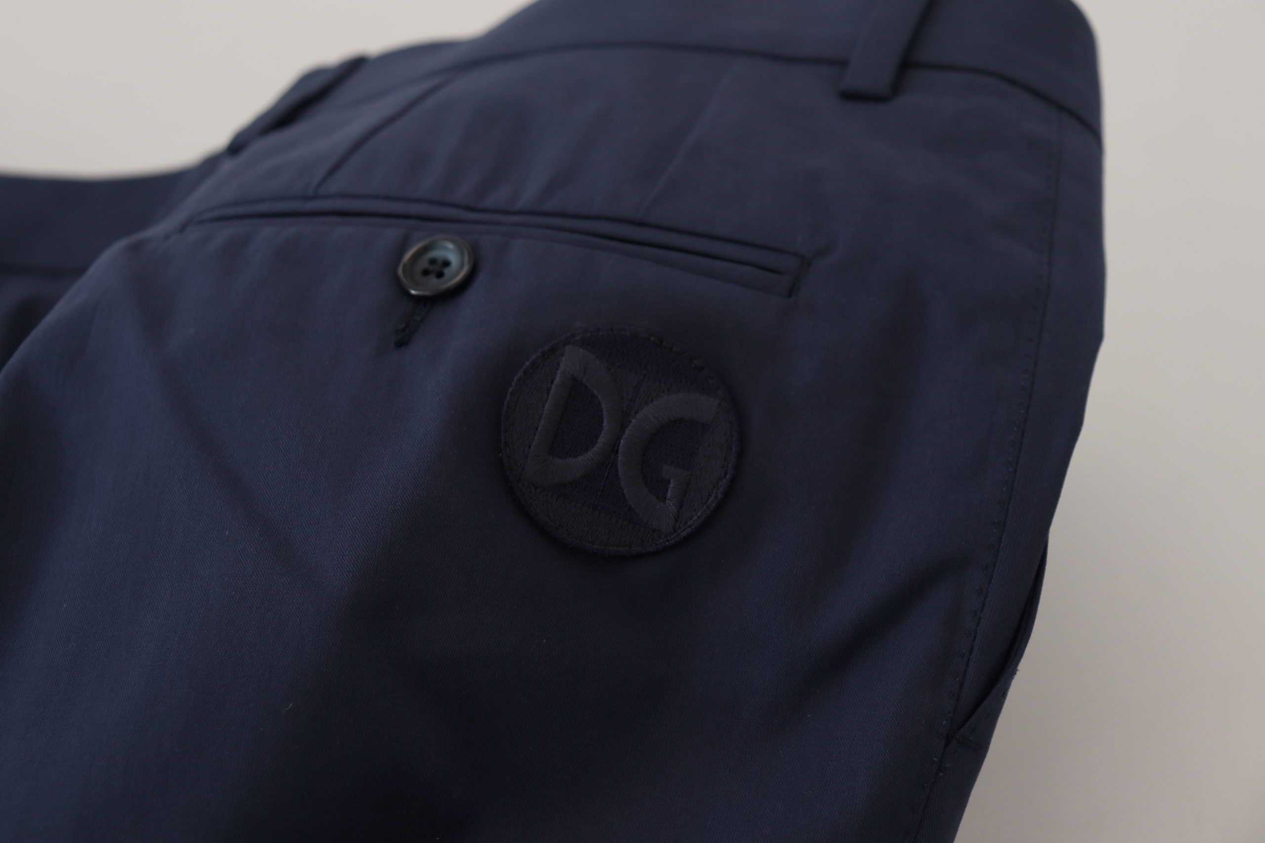 Blauwe katoenen slim-fit broeken Chino's