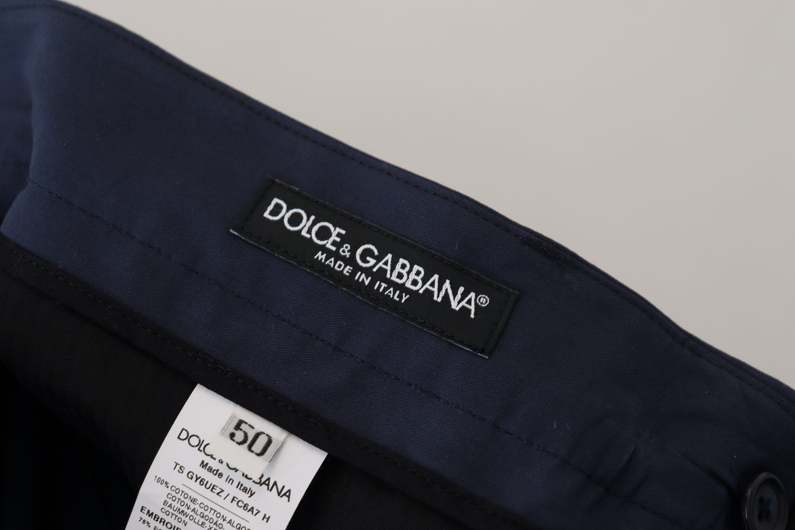 Blauwe katoenen slim-fit broeken Chino's