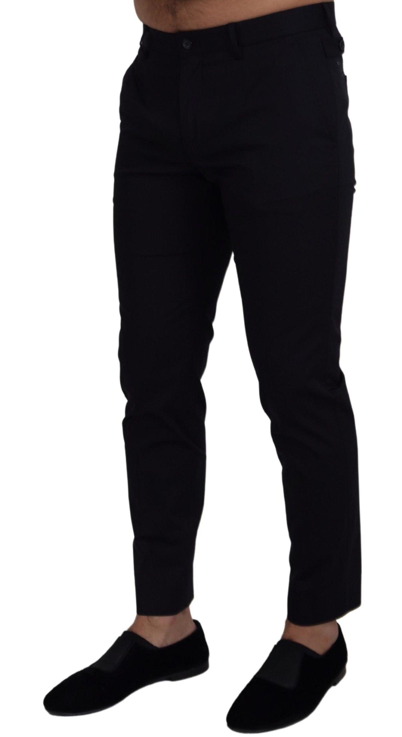 Blauwe stretch katoenen slim-fit broek Chino's
