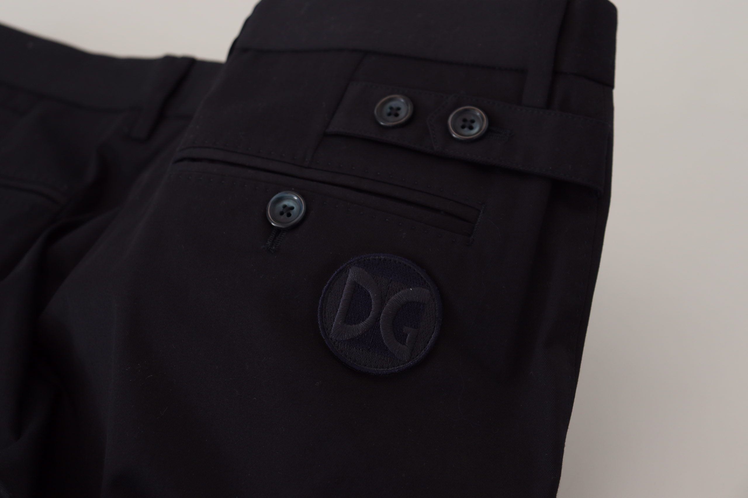 Blauwe stretch katoenen slim-fit broek Chino's
