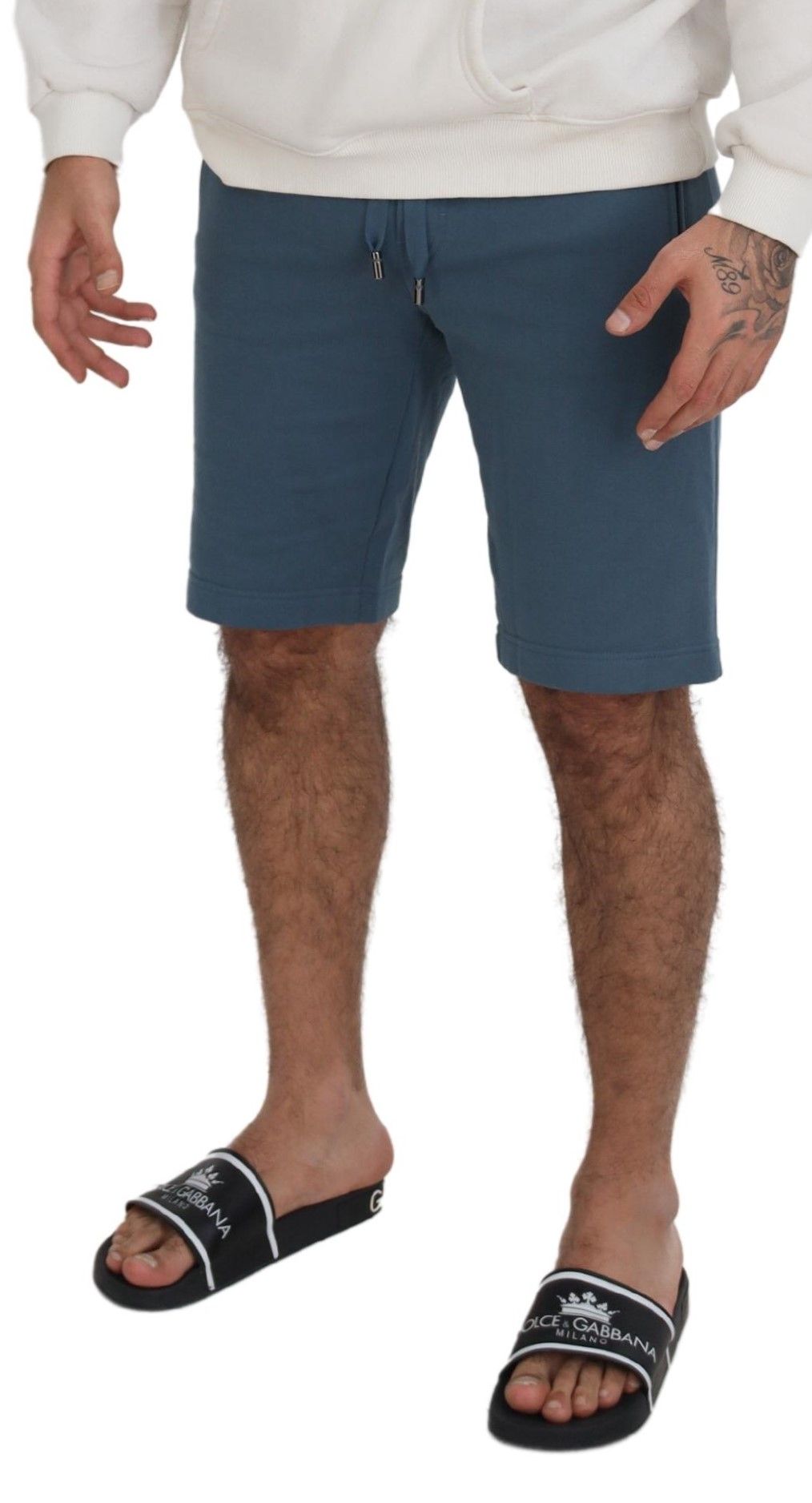 Blauwe katoenen Bermuda casual herenshorts