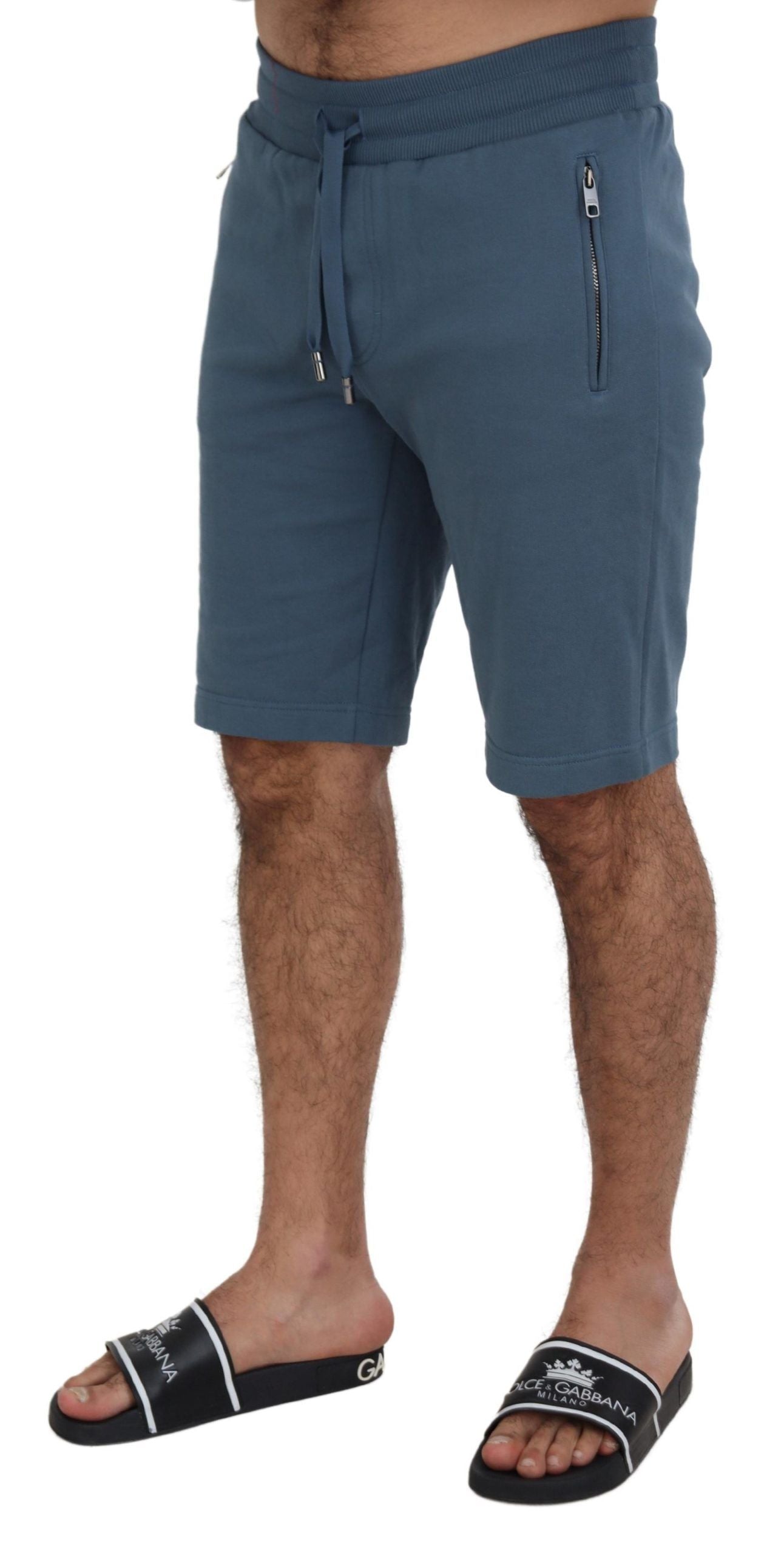 Blauwe katoenen Bermuda casual herenshorts