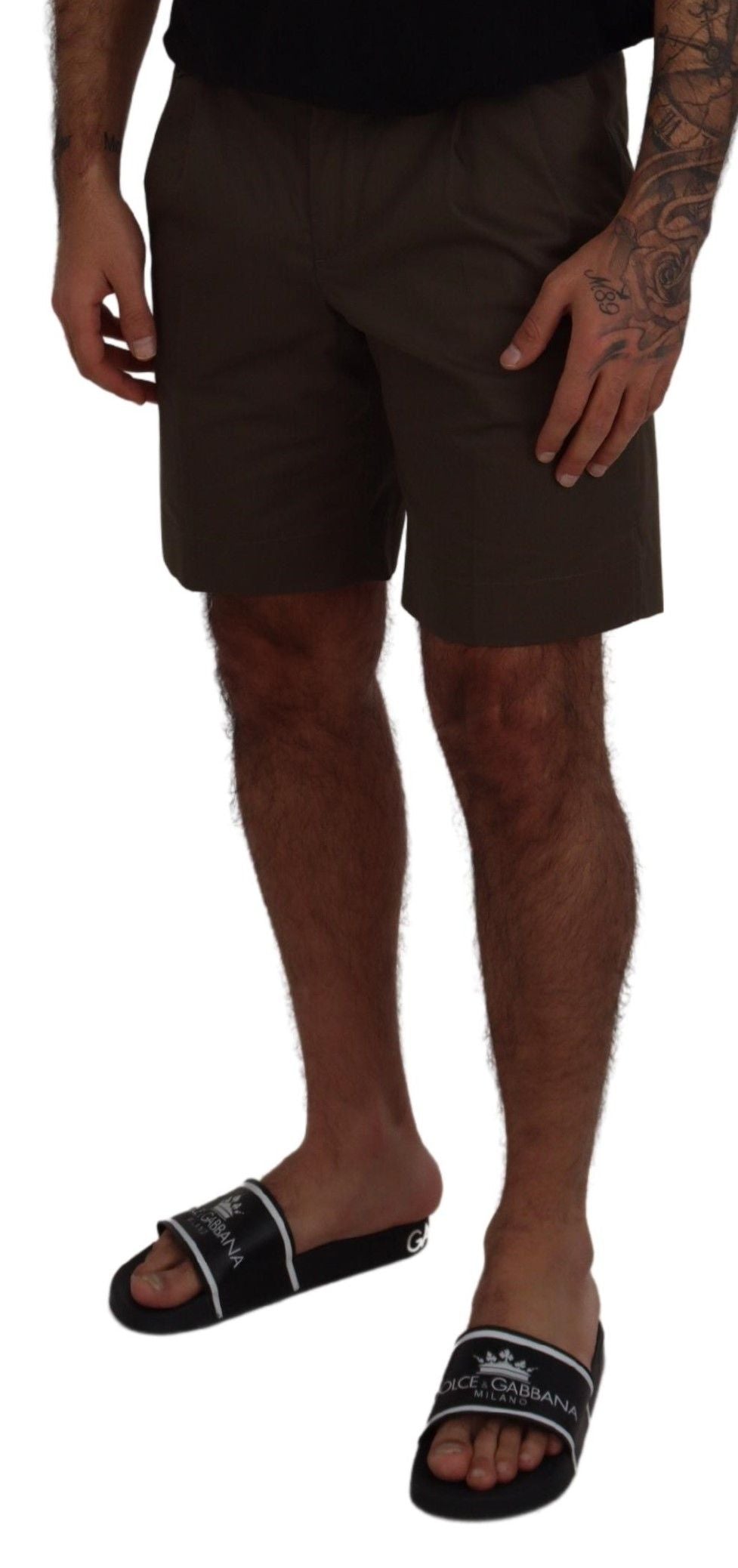 Groene chino's katoenen casual shorts