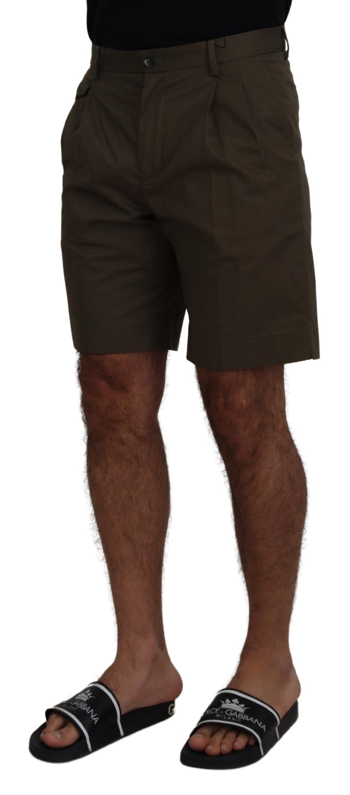 Groene chino's katoenen casual shorts