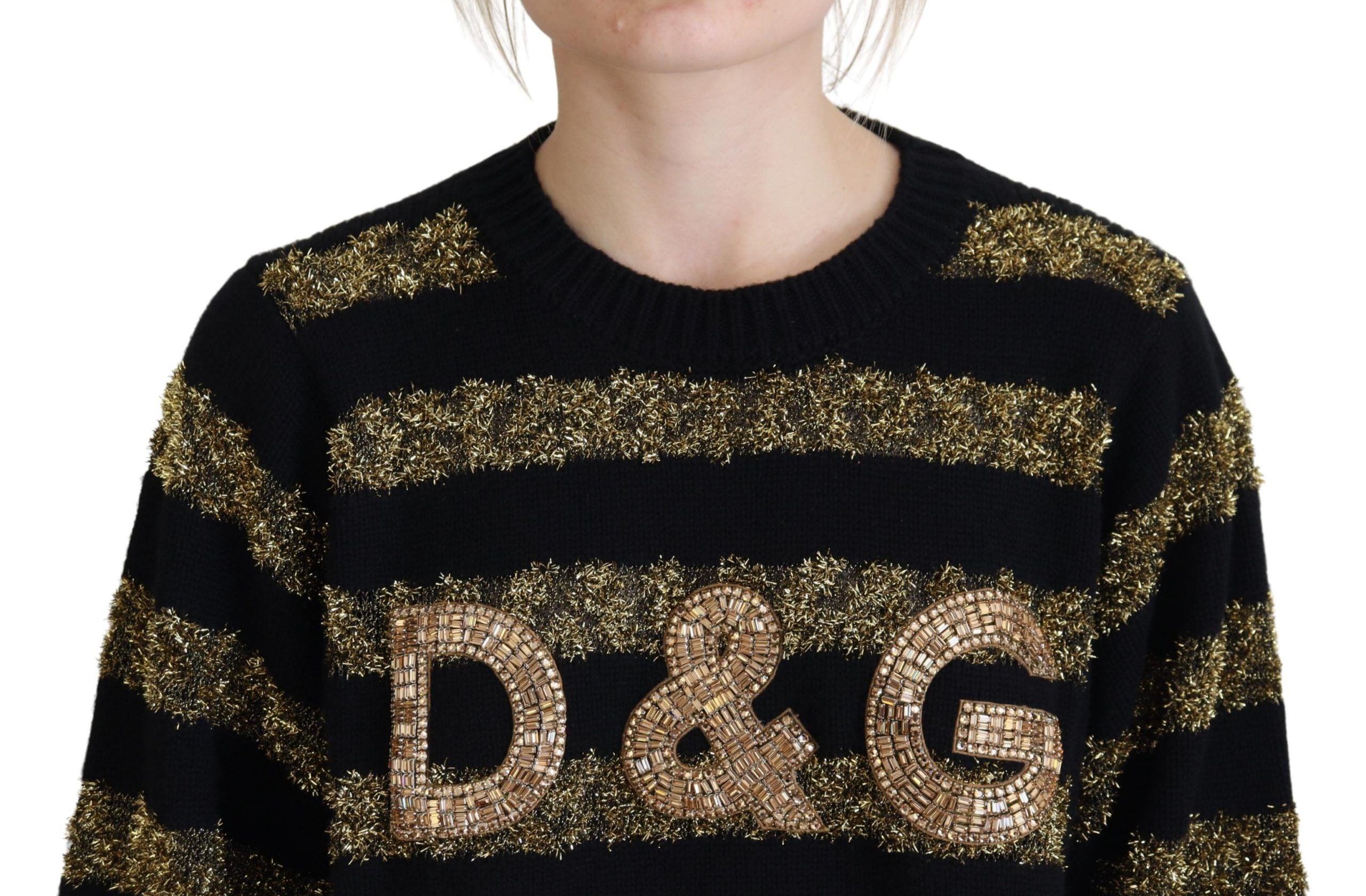 Zwartgouden D&G kristal kasjmiertrui