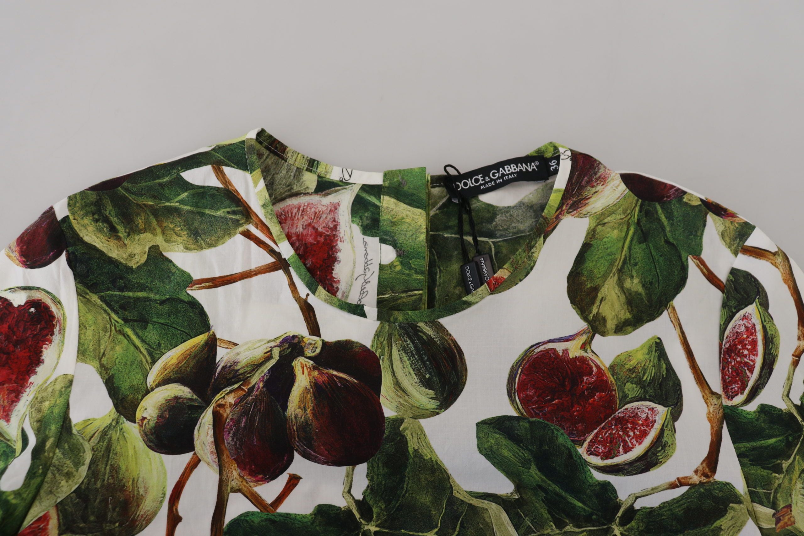 Blouse met ronde hals en katoenen top, fruit T-shirt
