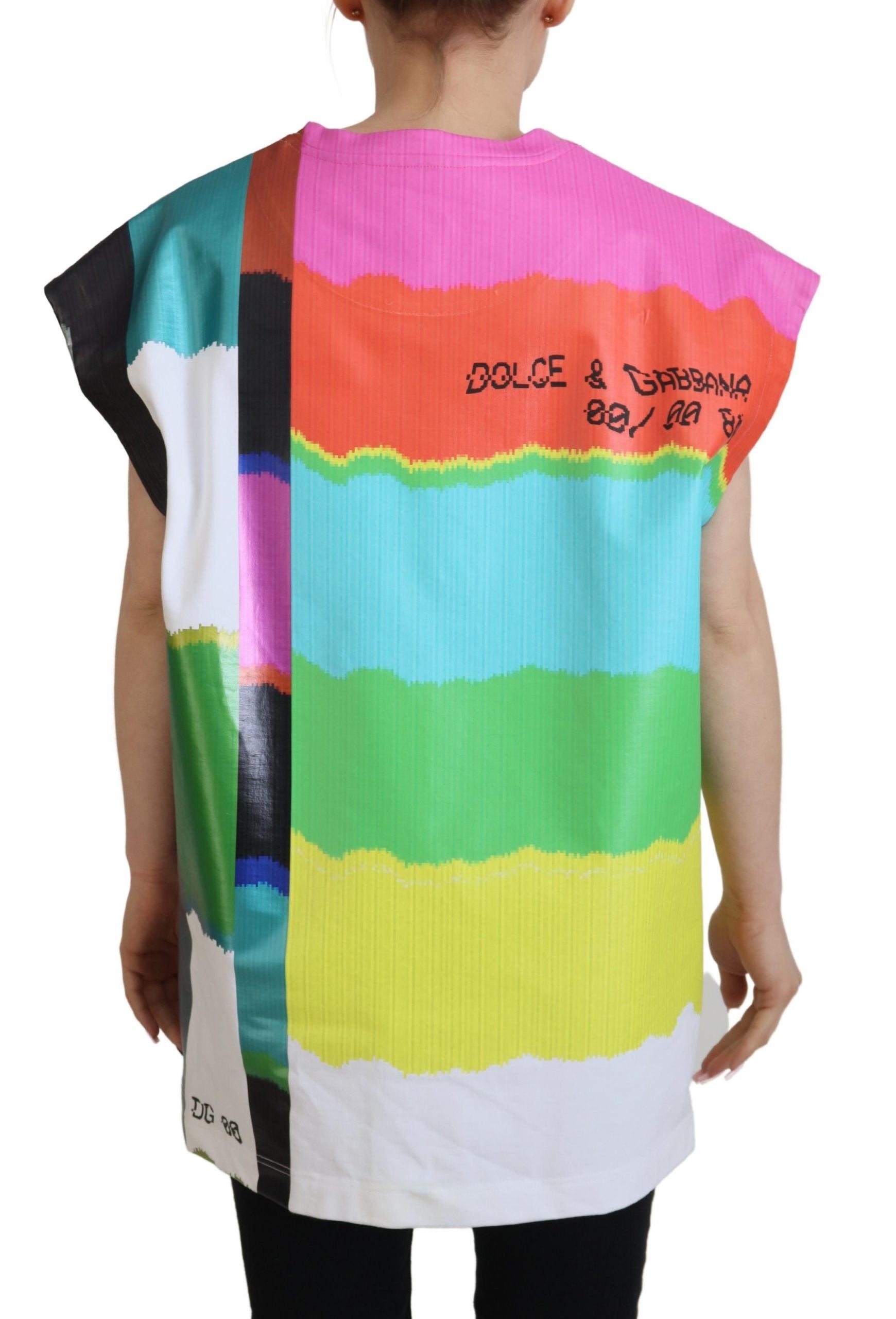 Multicolor TV Print Blouse Katoenen T-shirt