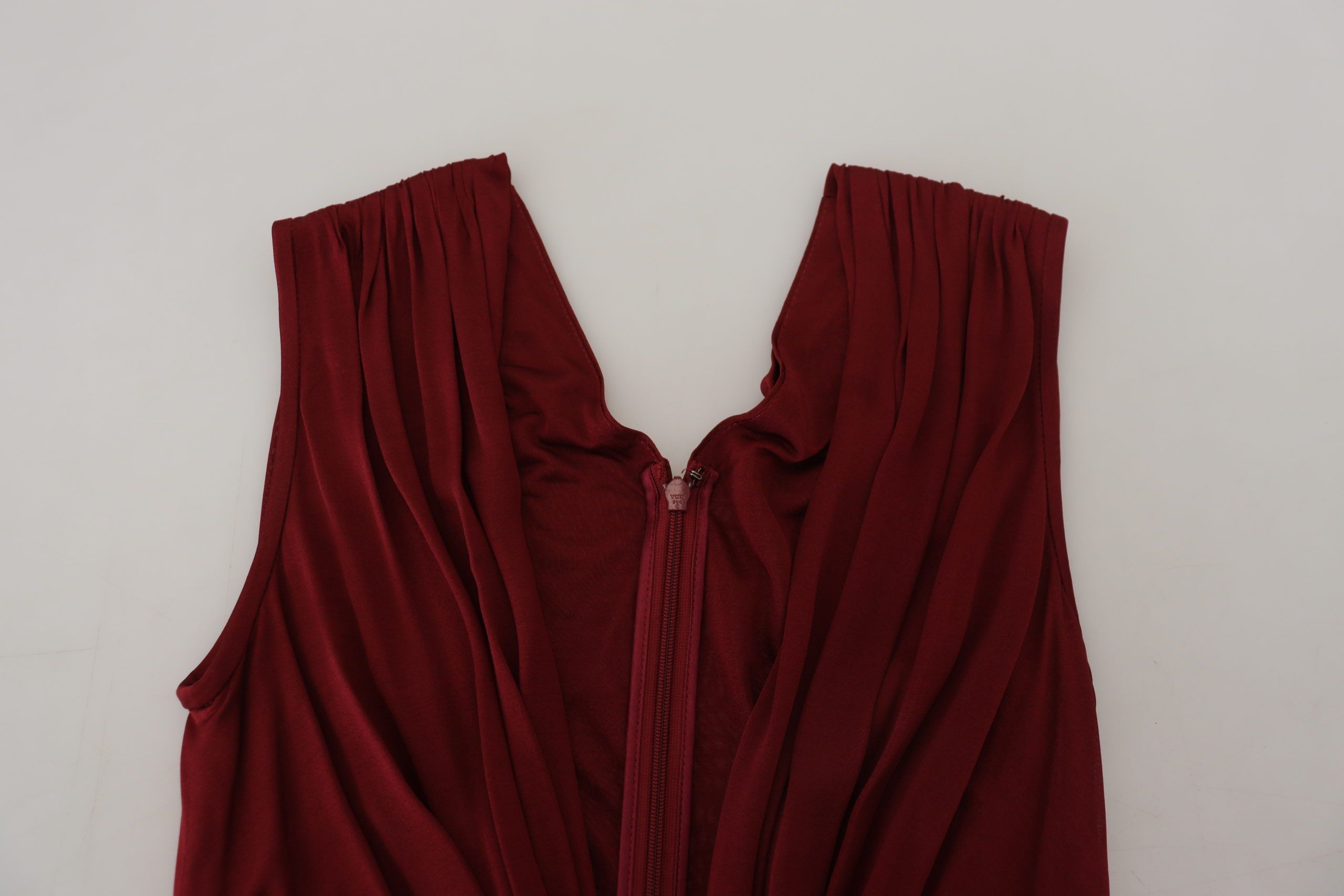 Bordeaux zijden stretch top vest blouse