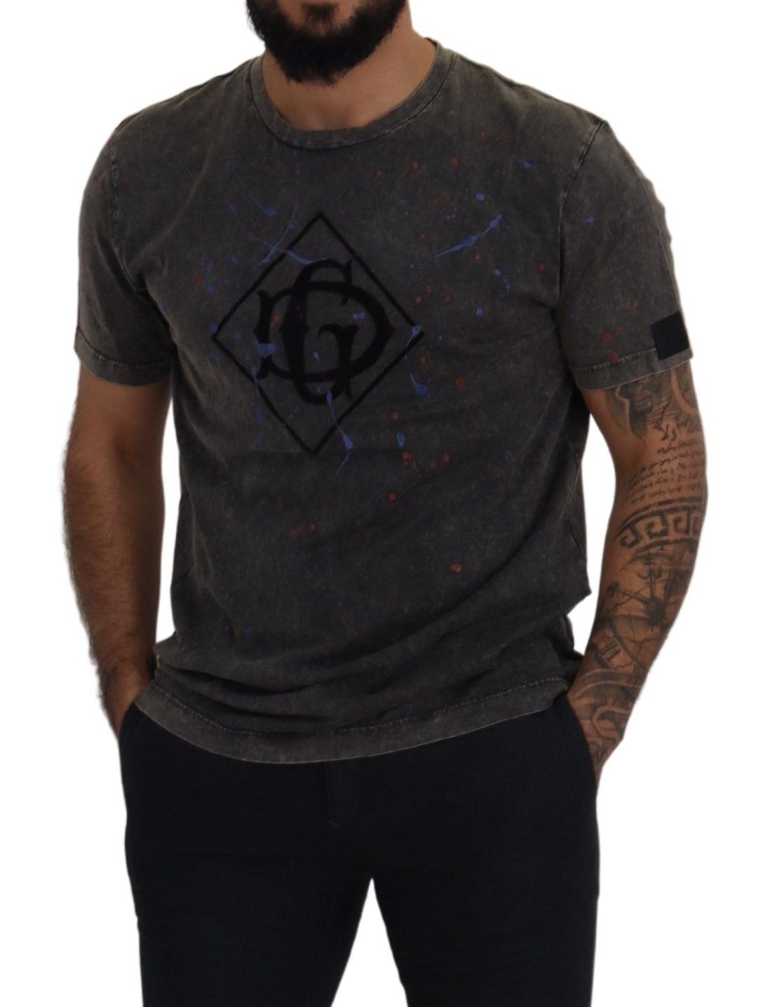 Grijs verkleurd DG-logo T-shirt