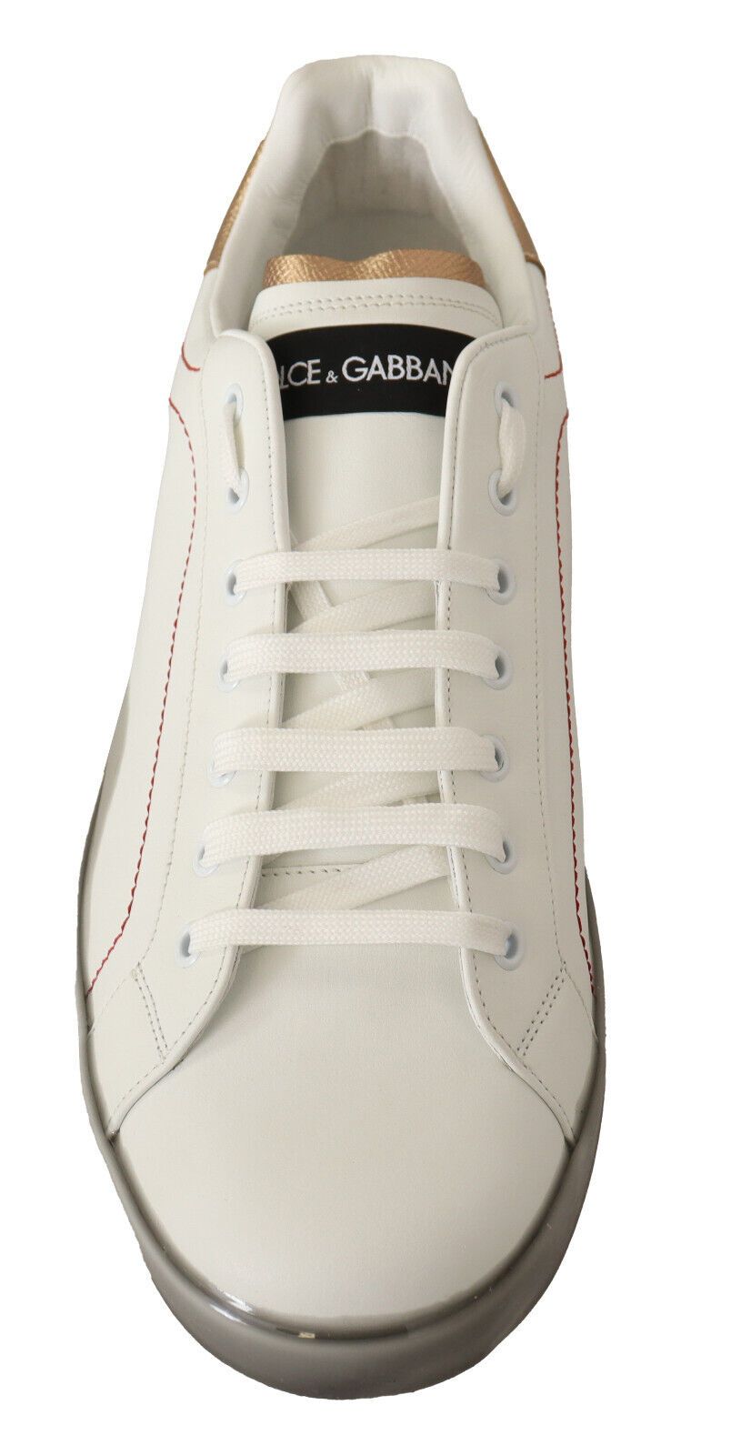 Witte gouden leren lage sneakers casual schoenen