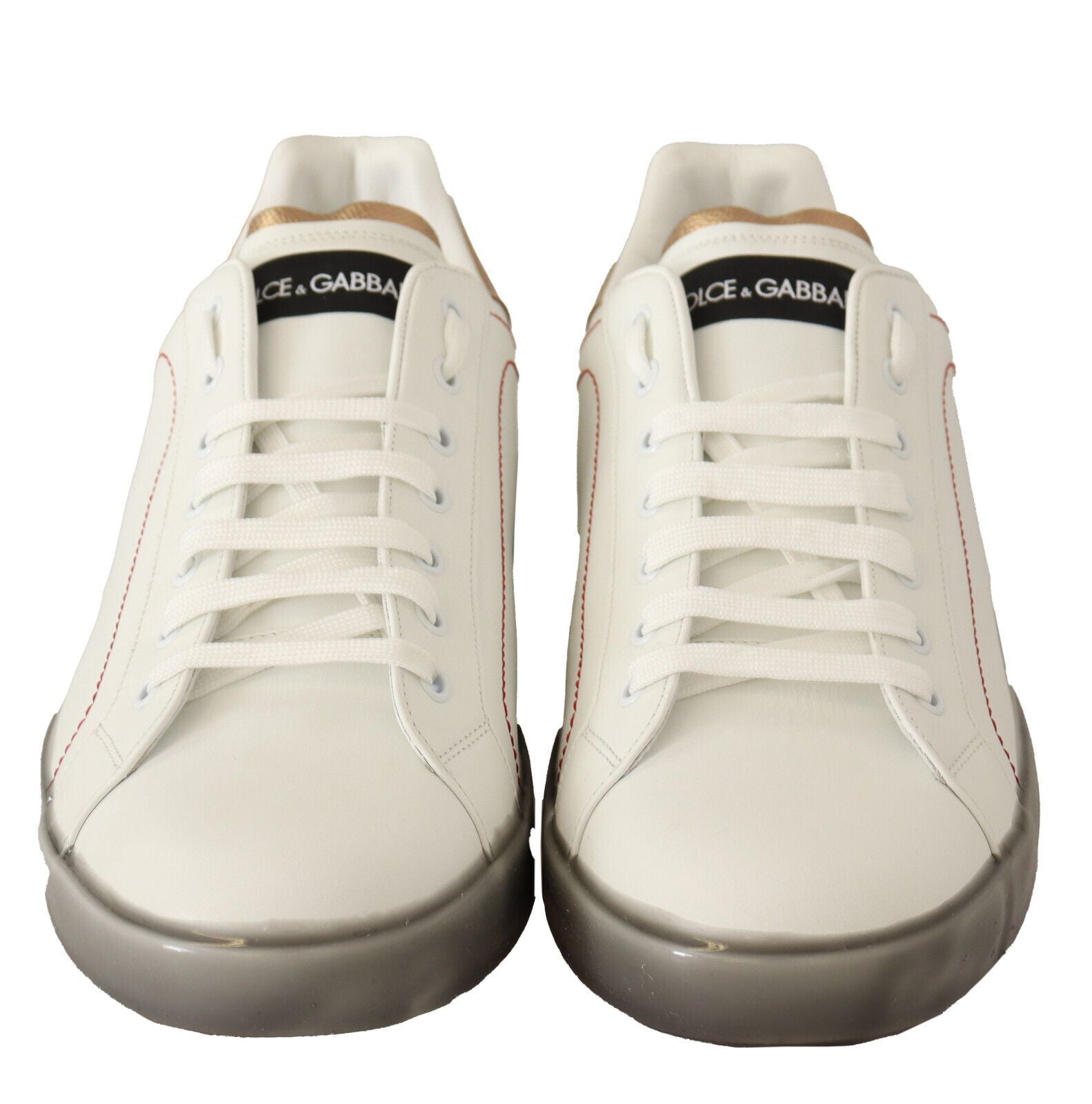 Witte gouden leren lage sneakers casual schoenen