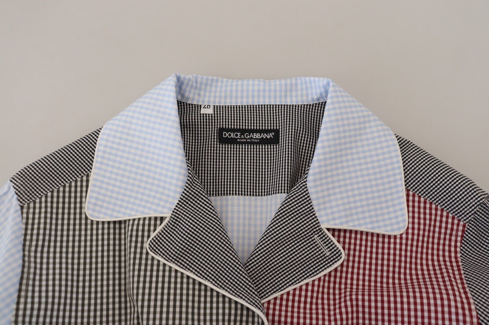 Veelkleurig patchwork katoenen overhemd met lange mouwen