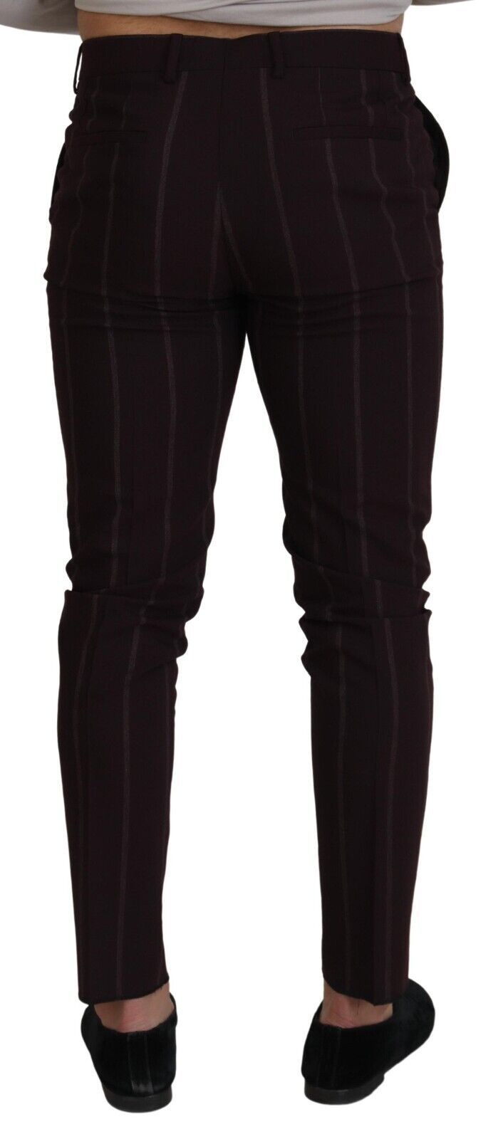 Bruine gestreepte herenbroek, katoenen broek