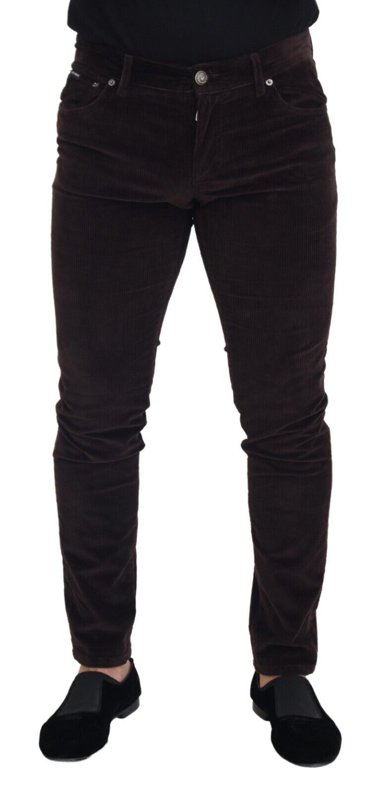 Bruine corduroy heren casual broek