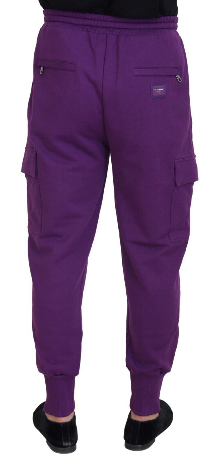 Paarse katoenen cargo joggingbroek
