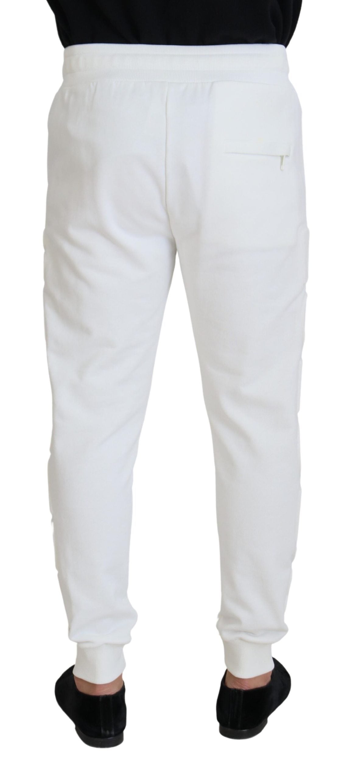 Witte sportlogo katoenen joggingbroek broek