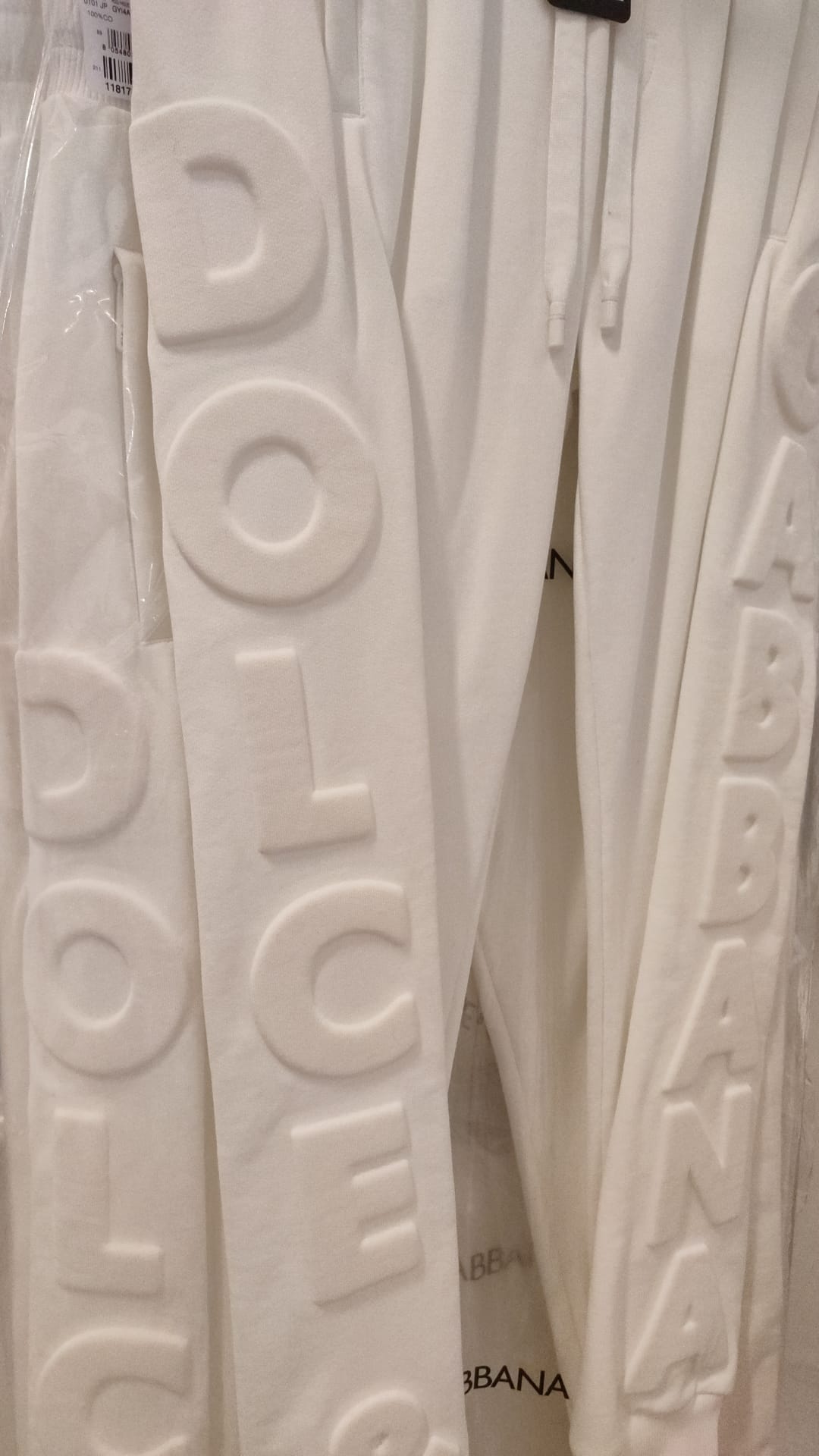 Witte sportlogo katoenen joggingbroek broek