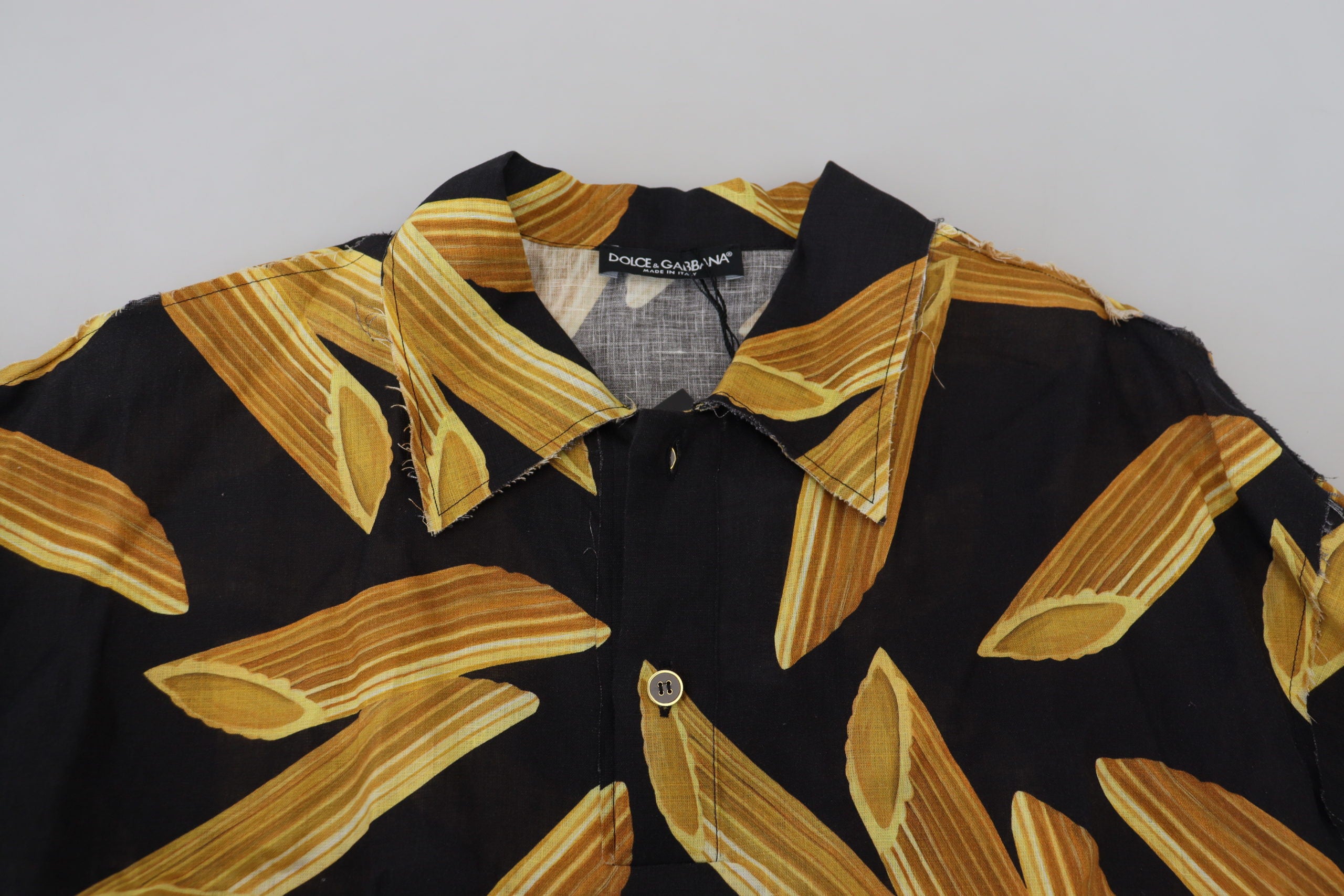 Zwart casual Penne Rigate linnen casual overhemd