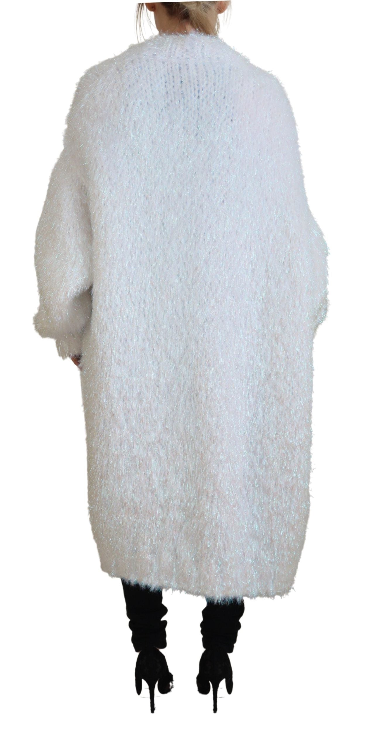 Wit vest met lange mouwen en franjes