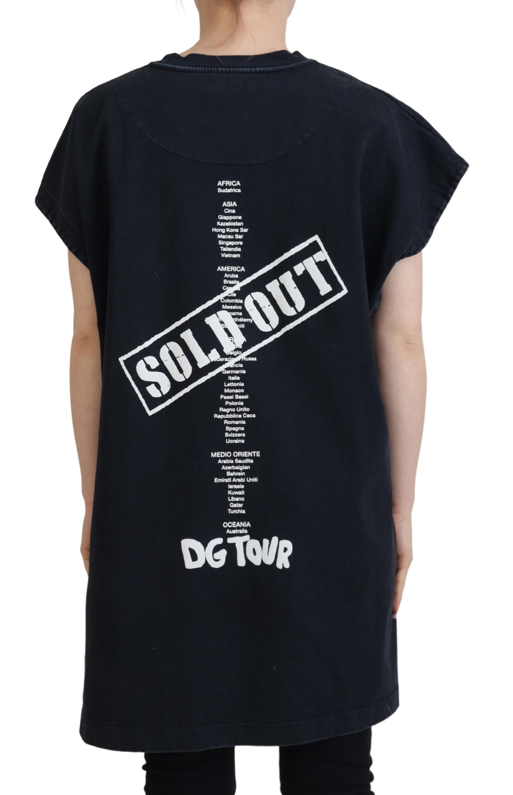 Zwart D&G Fashion T-shirt met ronde hals van katoen
