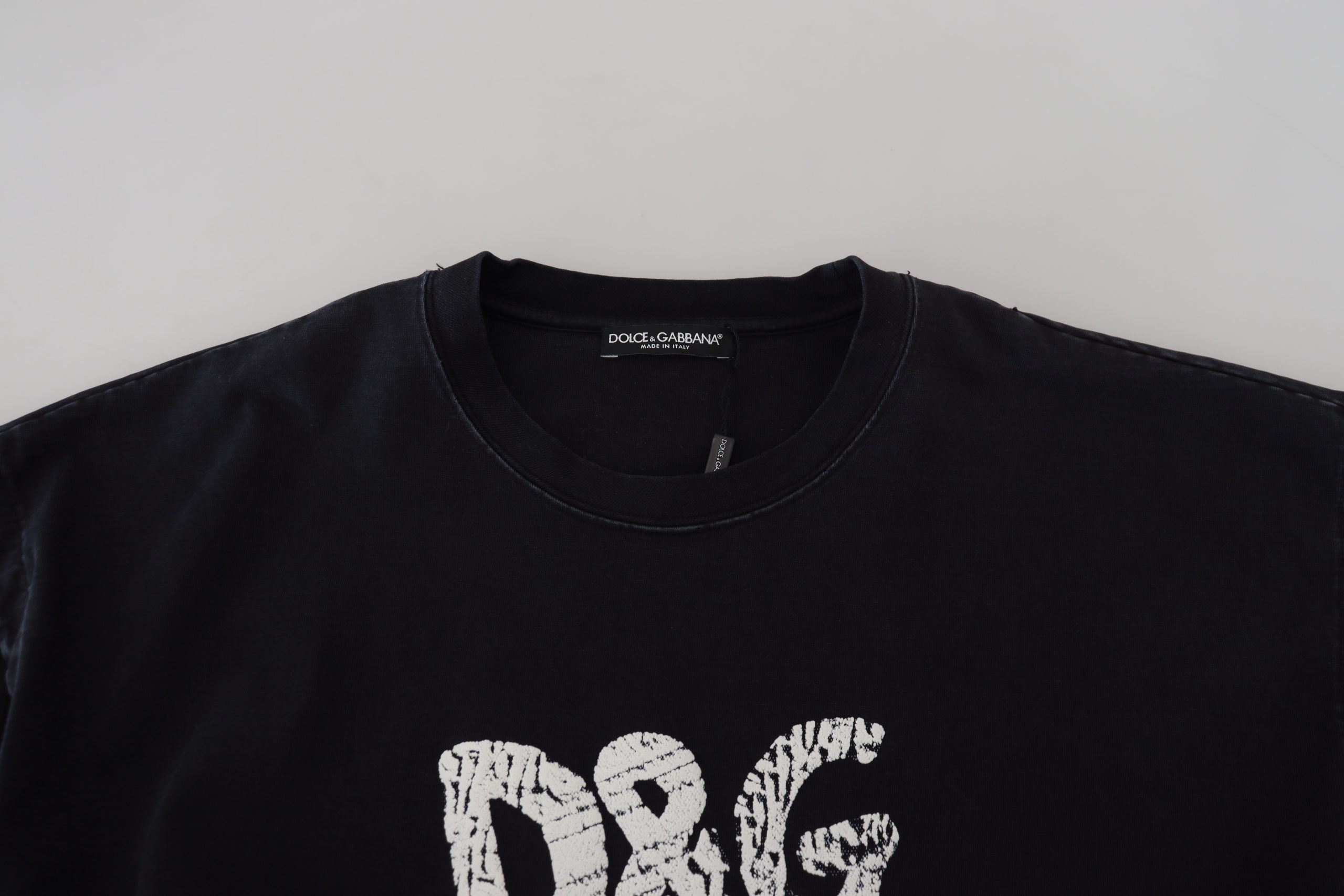 Zwart D&G Fashion T-shirt met ronde hals van katoen