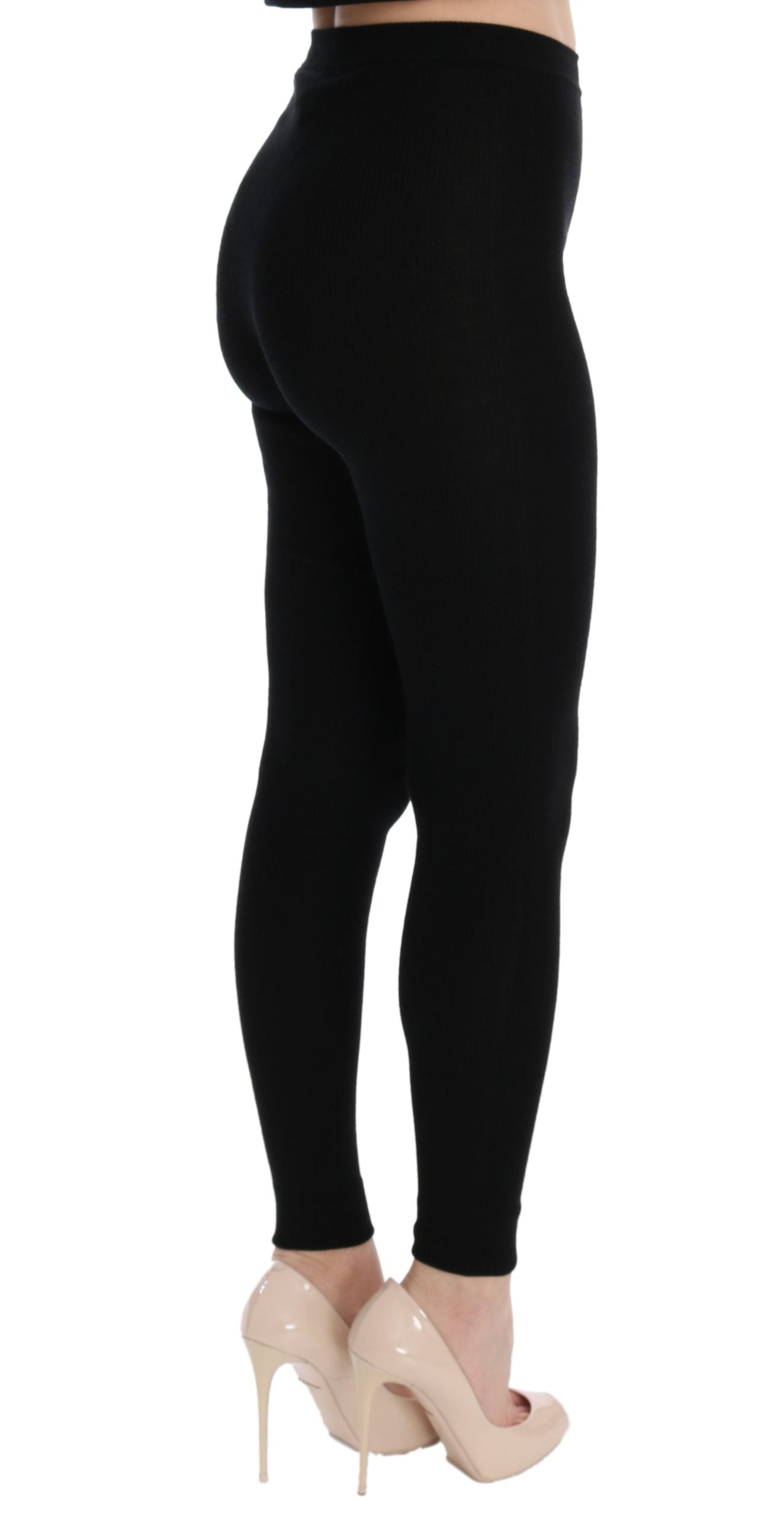 Zwarte slim fit kasjmier broek voor dames