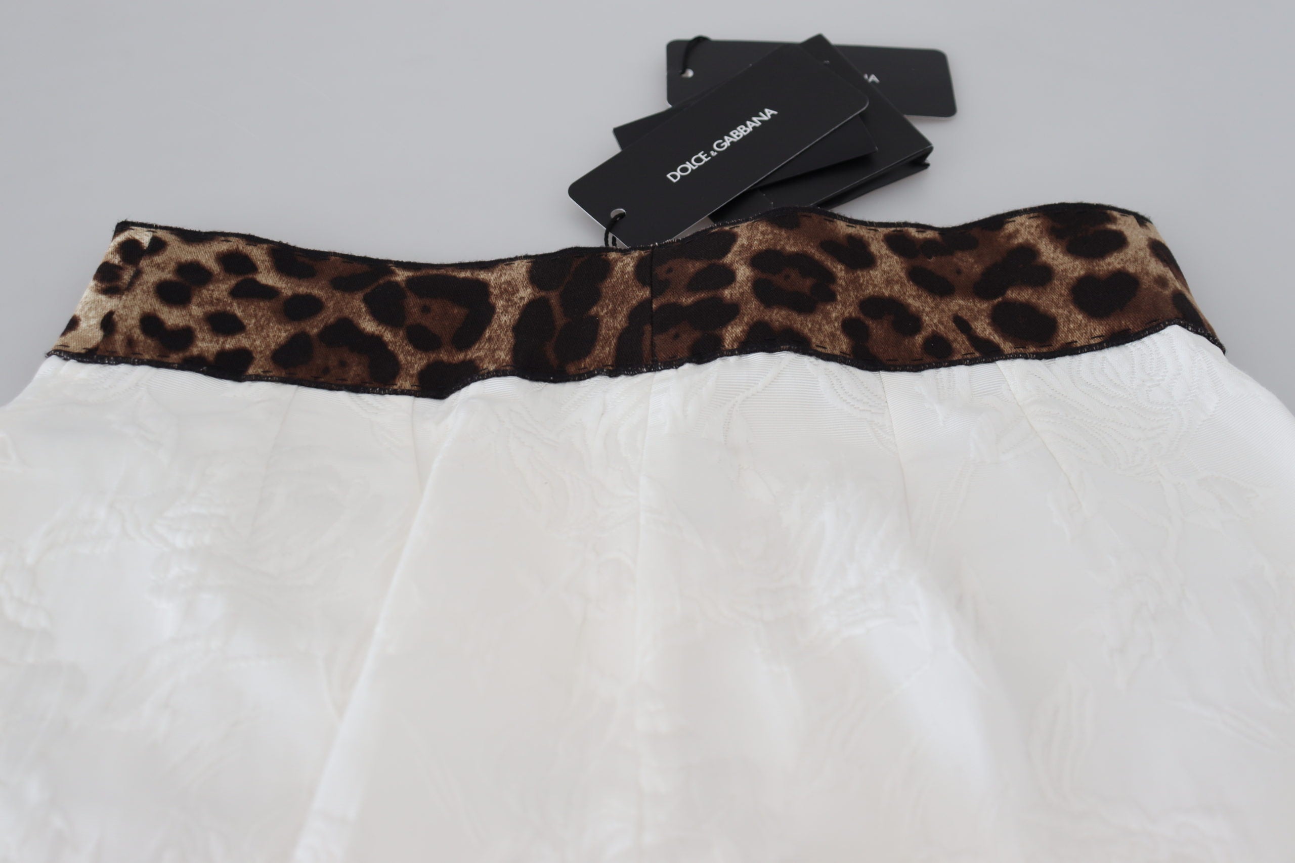 Witte luipaardprint hoge taille broek