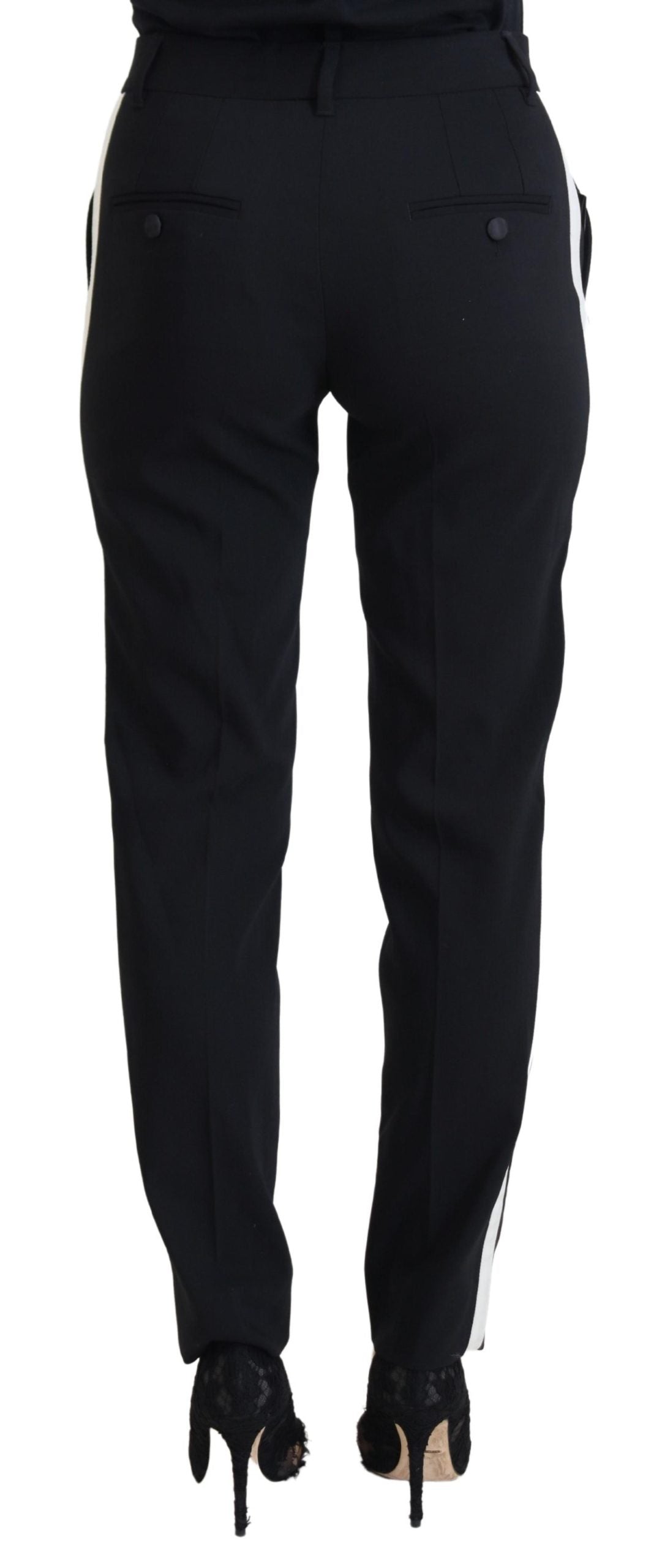 Zwarte damesbroek met hoge taille