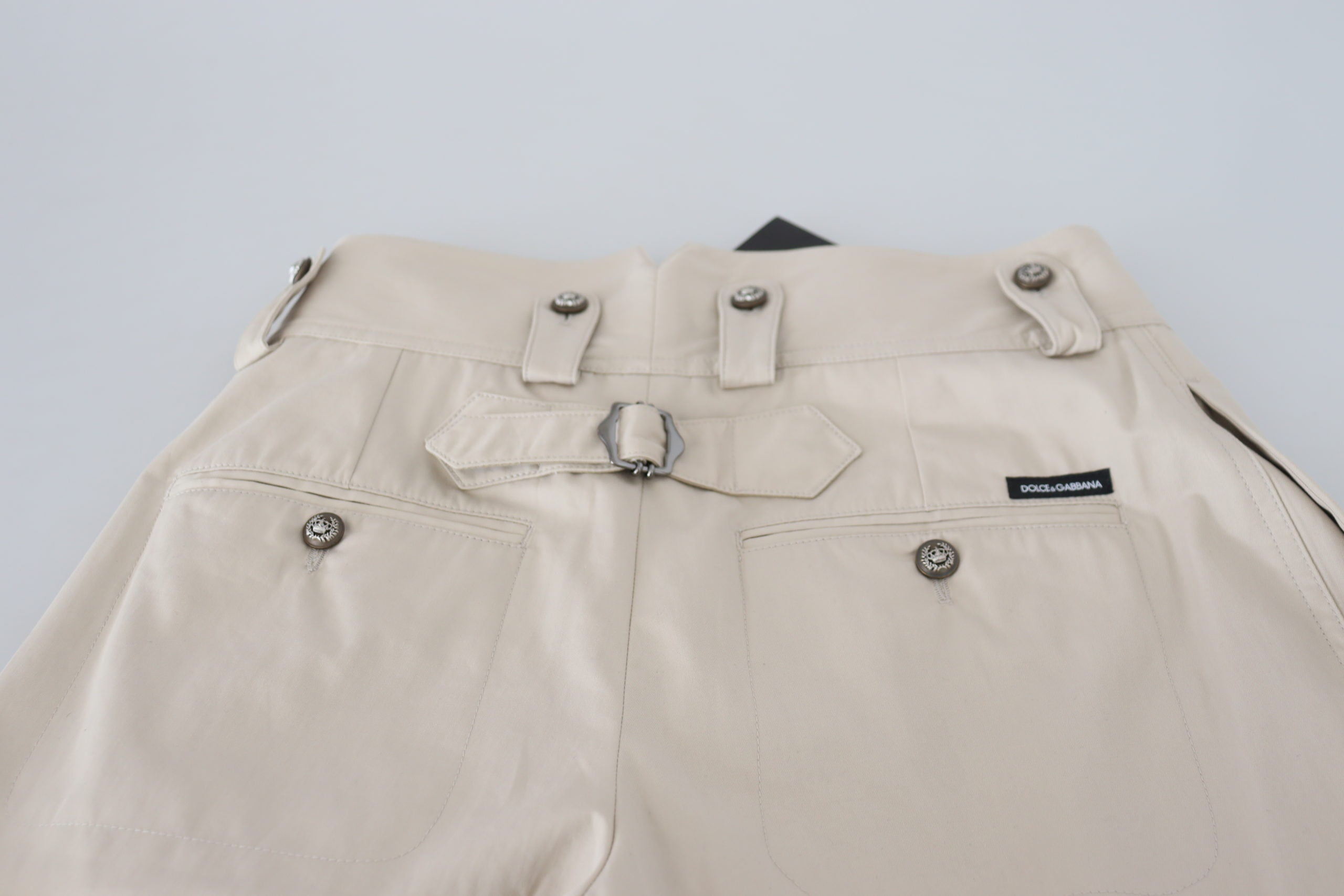 Beige damesbroek met hoge taille
