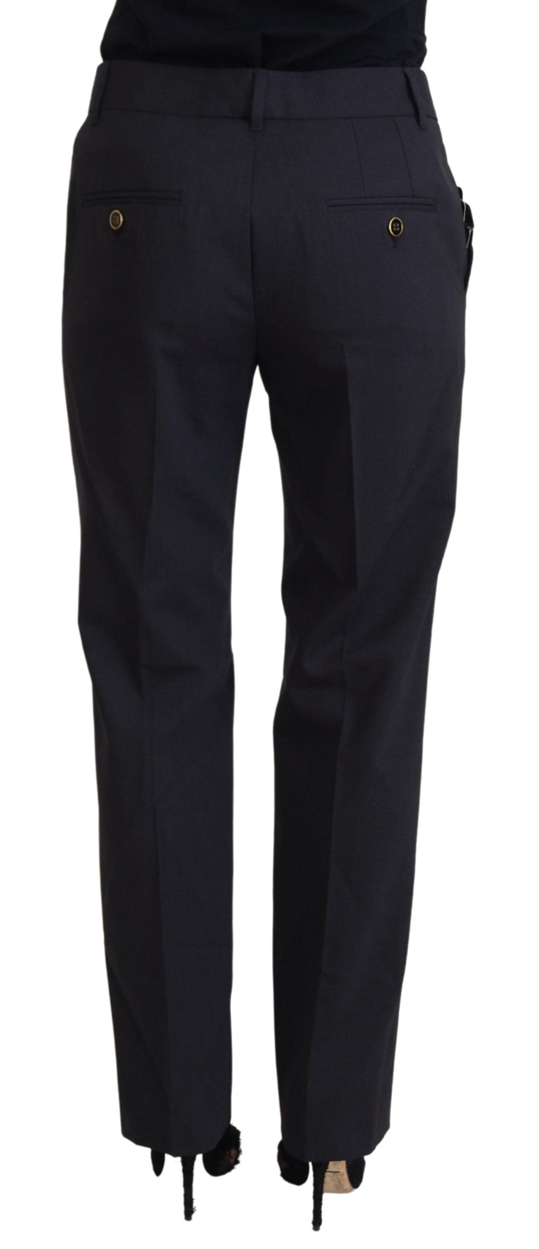 Grijze dames formele taps toelopende broek