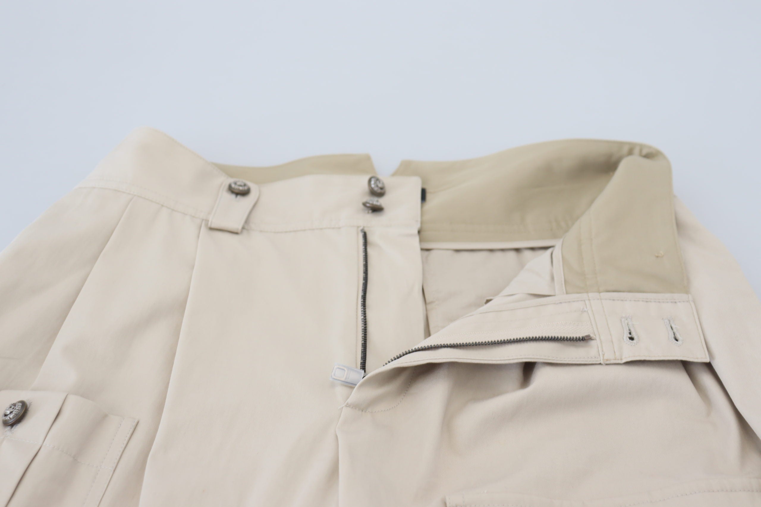 Beige katoenen dames cargobroek