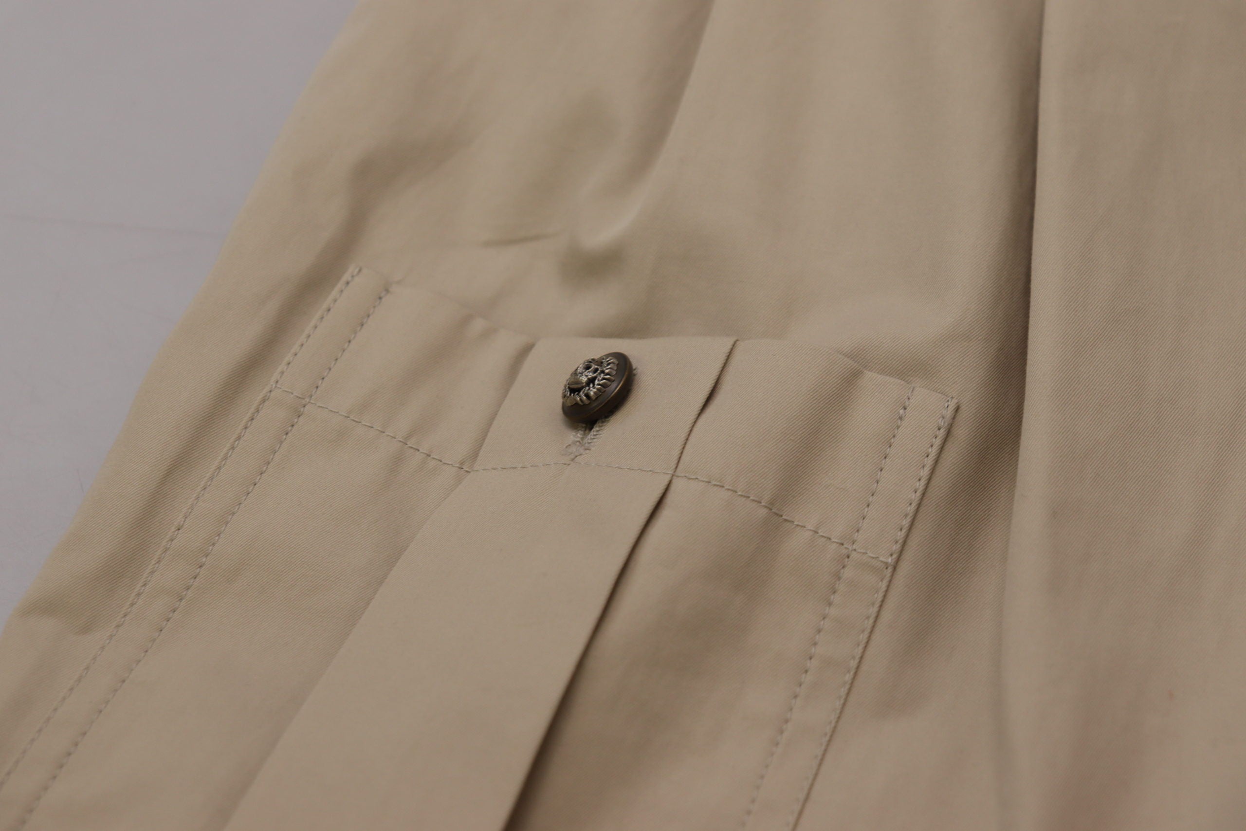 Beige katoenen dames cargobroek