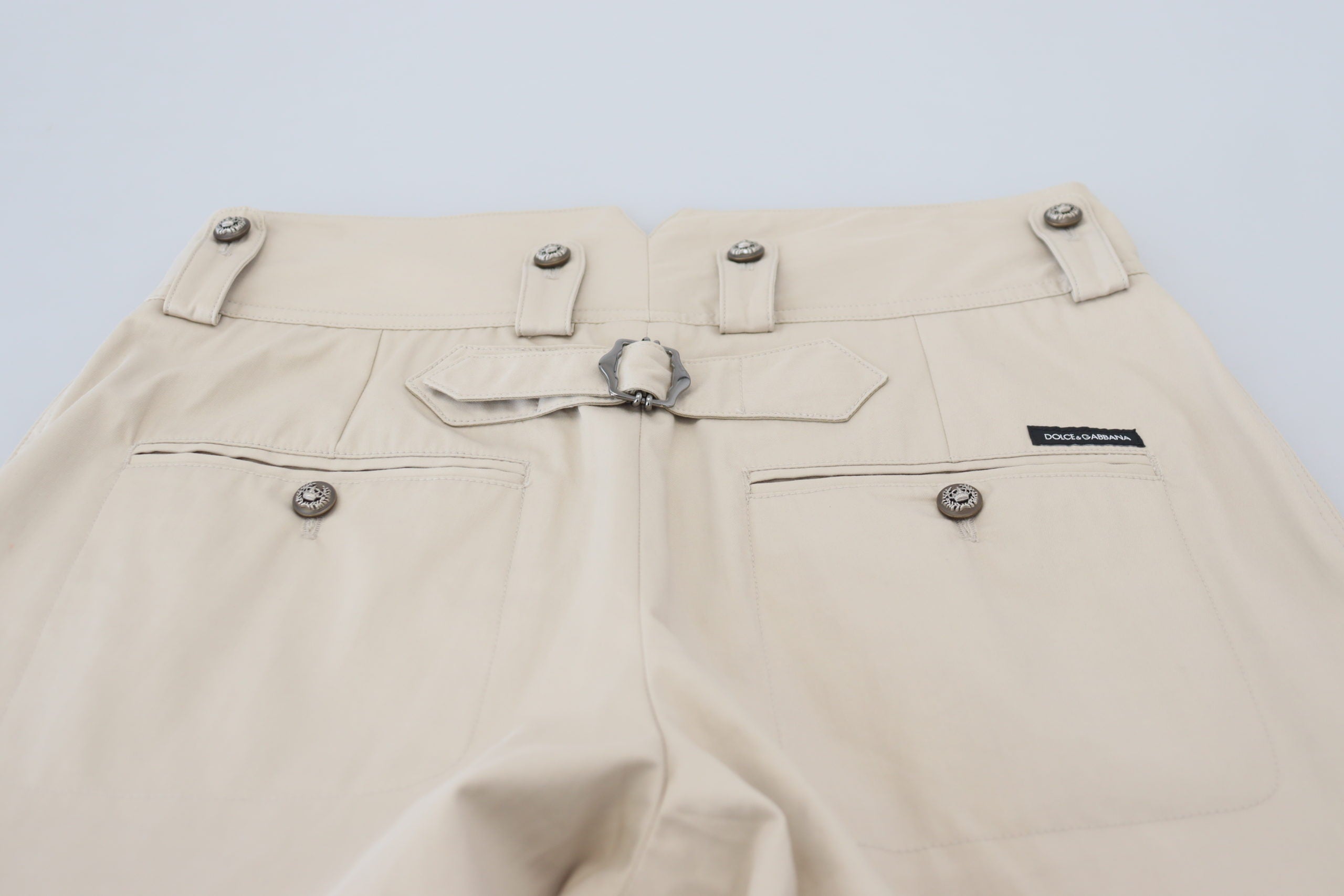 Beige katoenen dames cargobroek