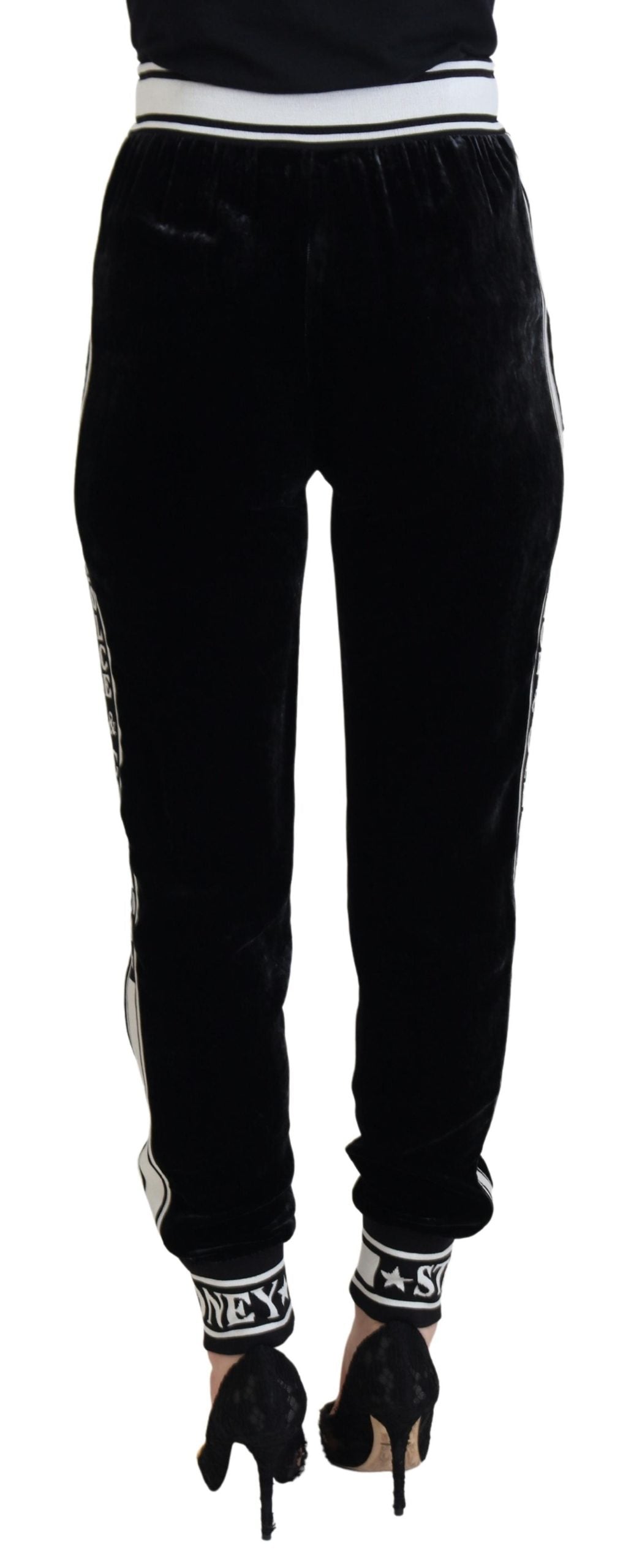 Zwarte DG-logo fluwelen broek