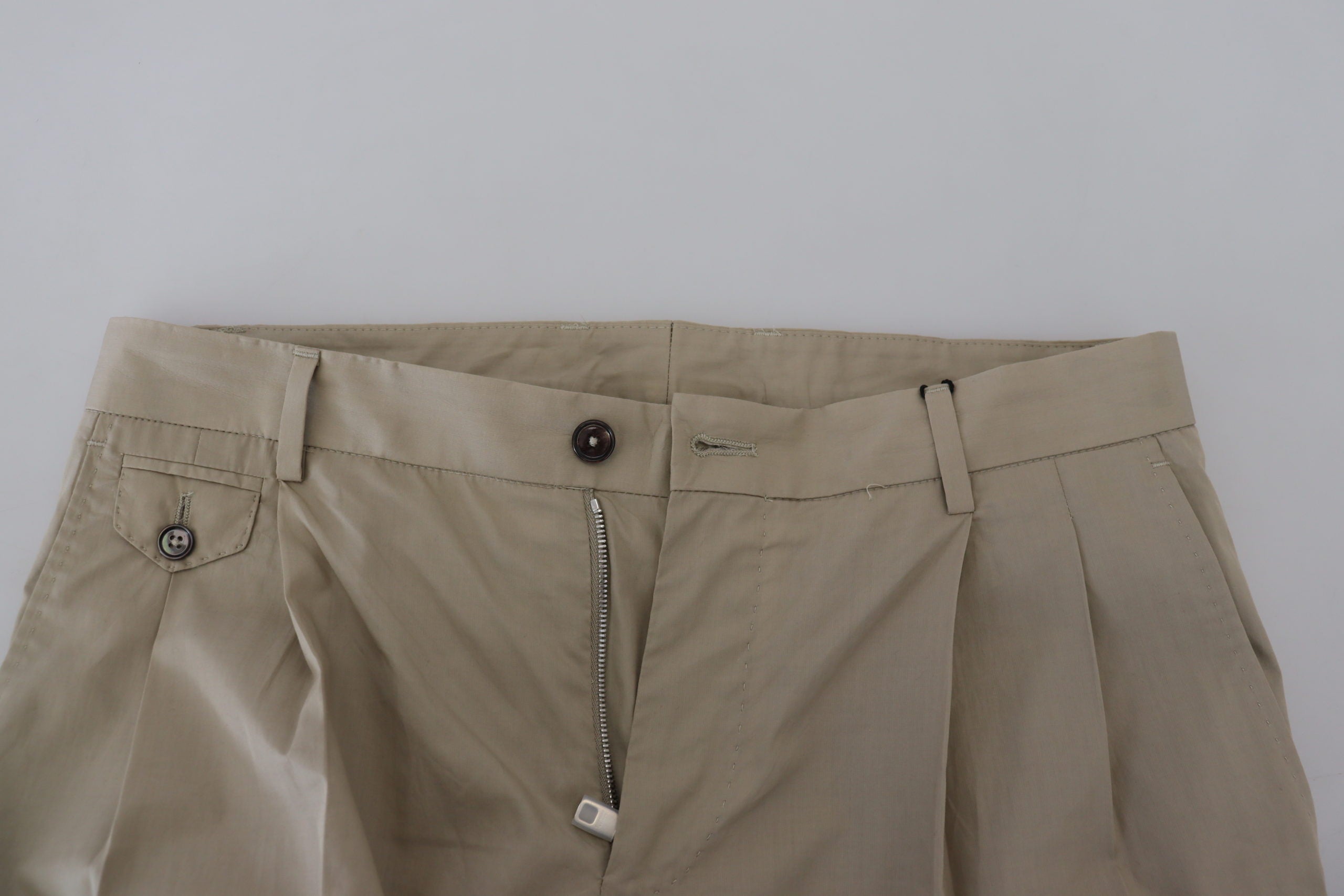 Beige katoenen slim fit herenbroek