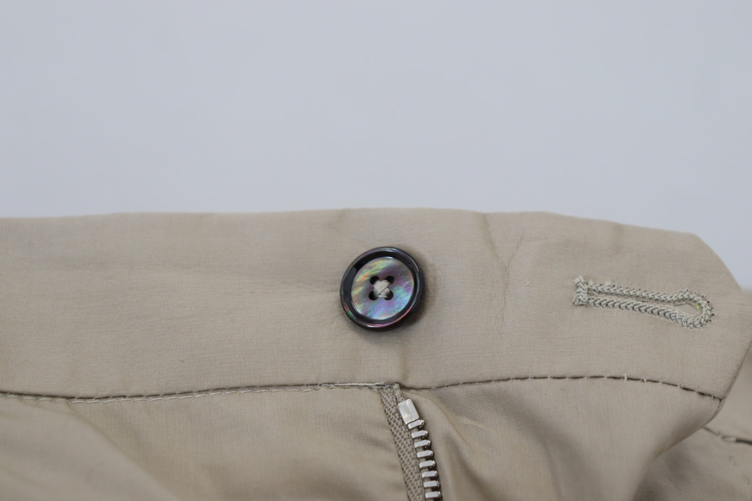 Beige katoenen slim fit herenbroek
